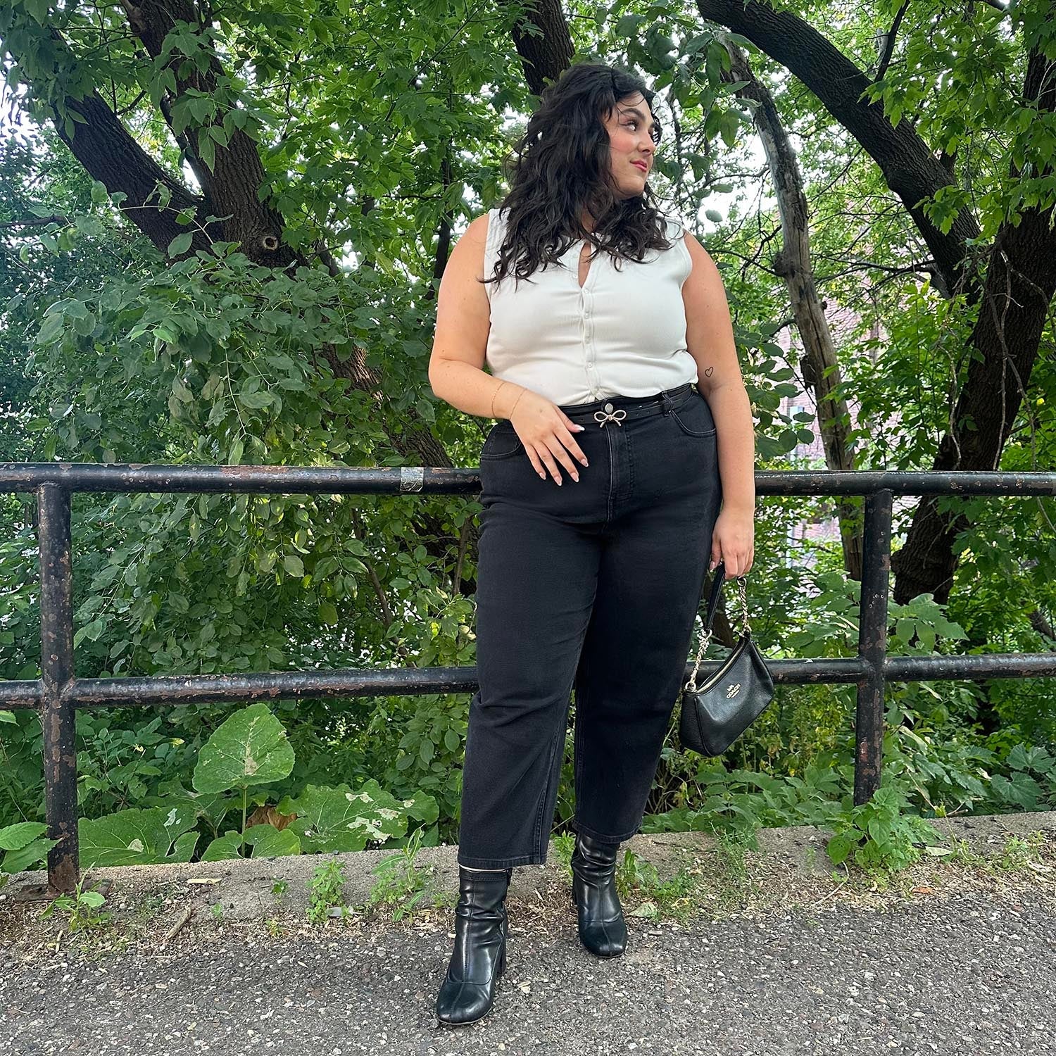 Organic Mom Jeans - Black Sea - Image 5