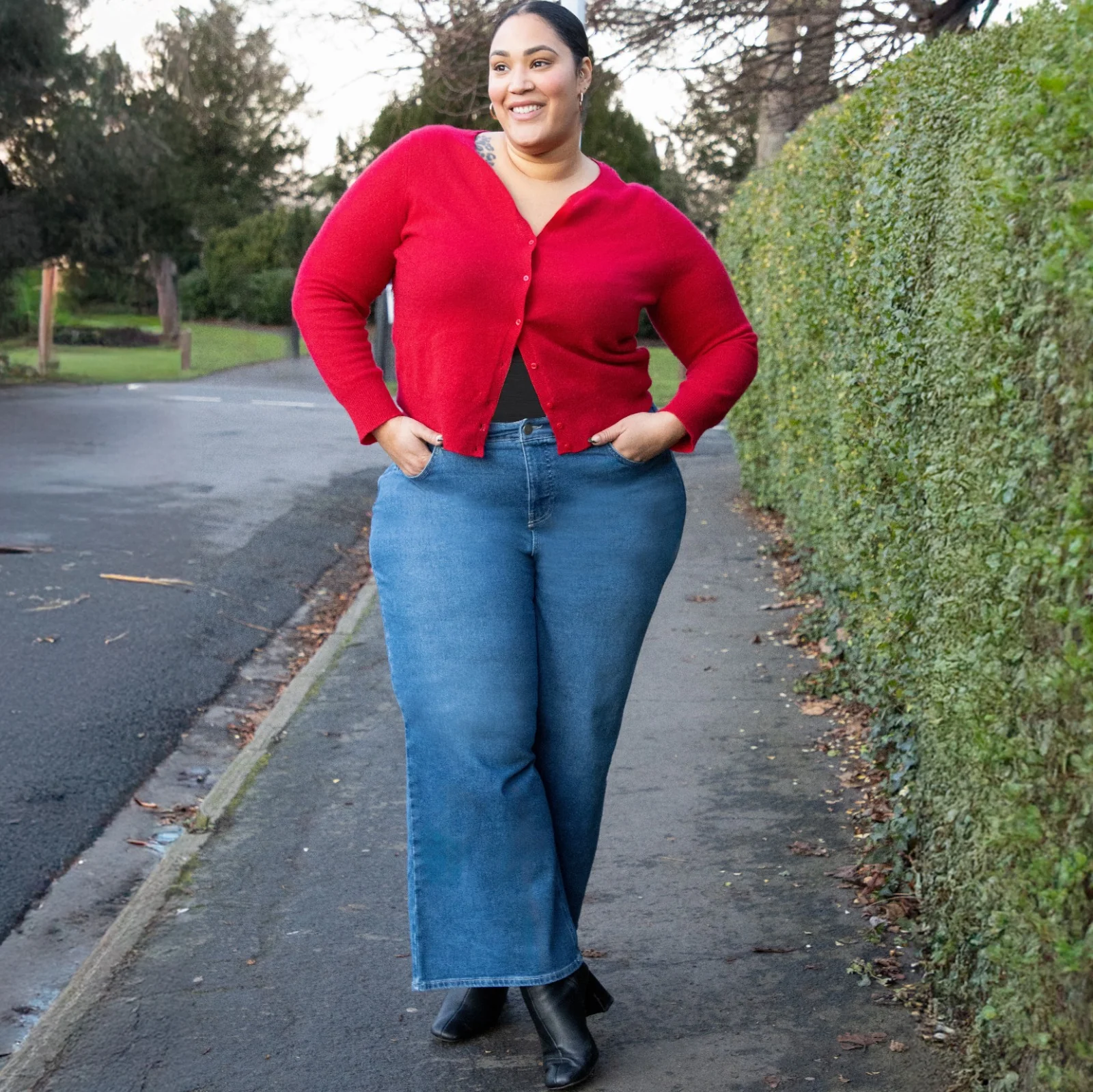 Organic Wide Leg Jeans - Atlantic - Image 26