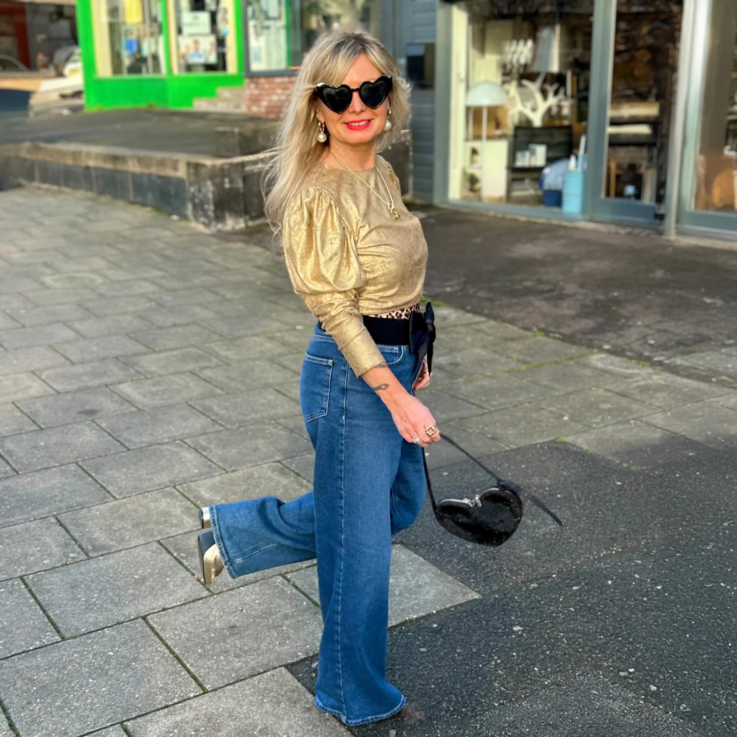 Organic Wide Leg Jeans - Atlantic - Image 8