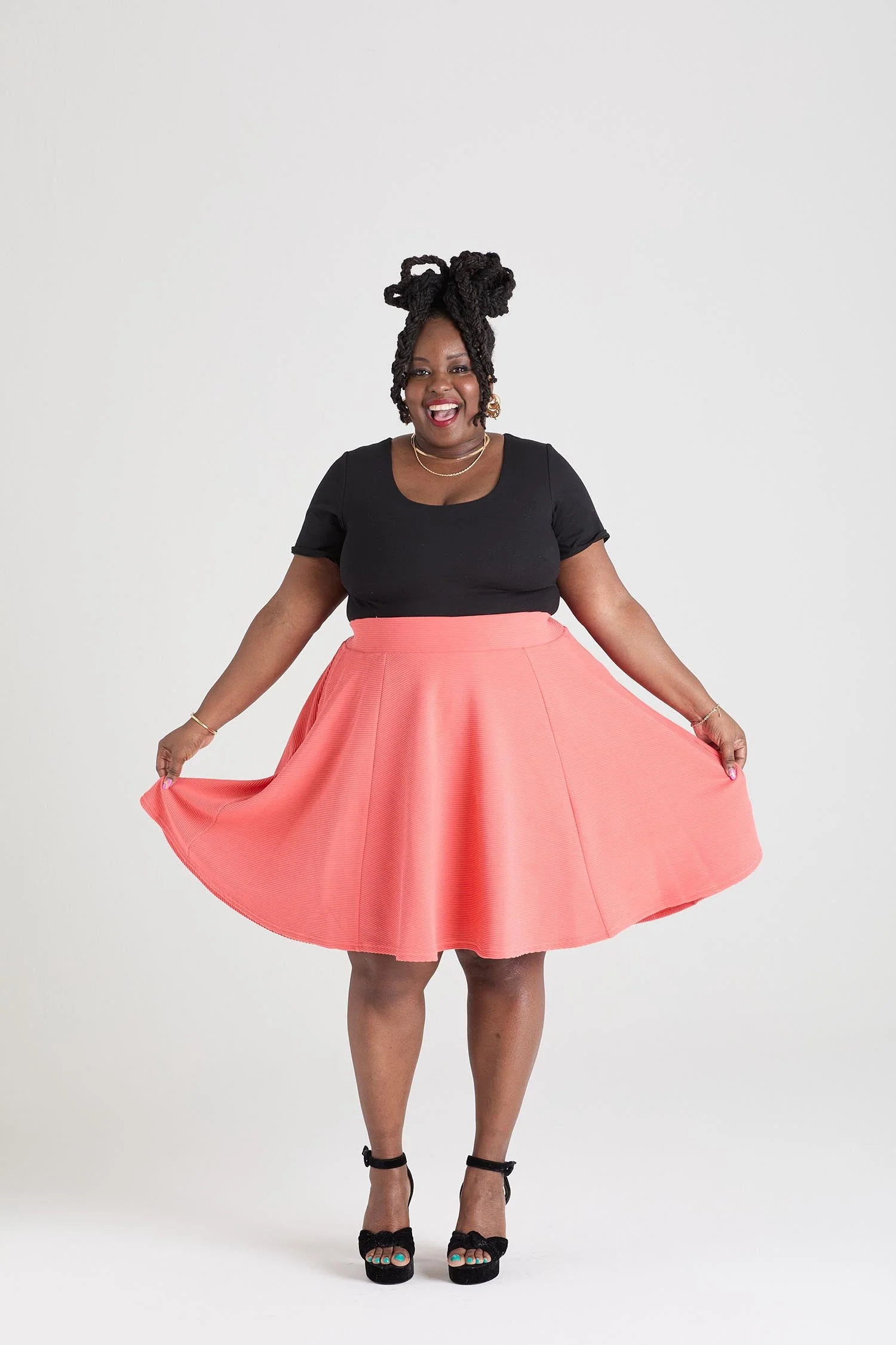 Ottoman Flare Skirt - Spiced Coral - Image 10