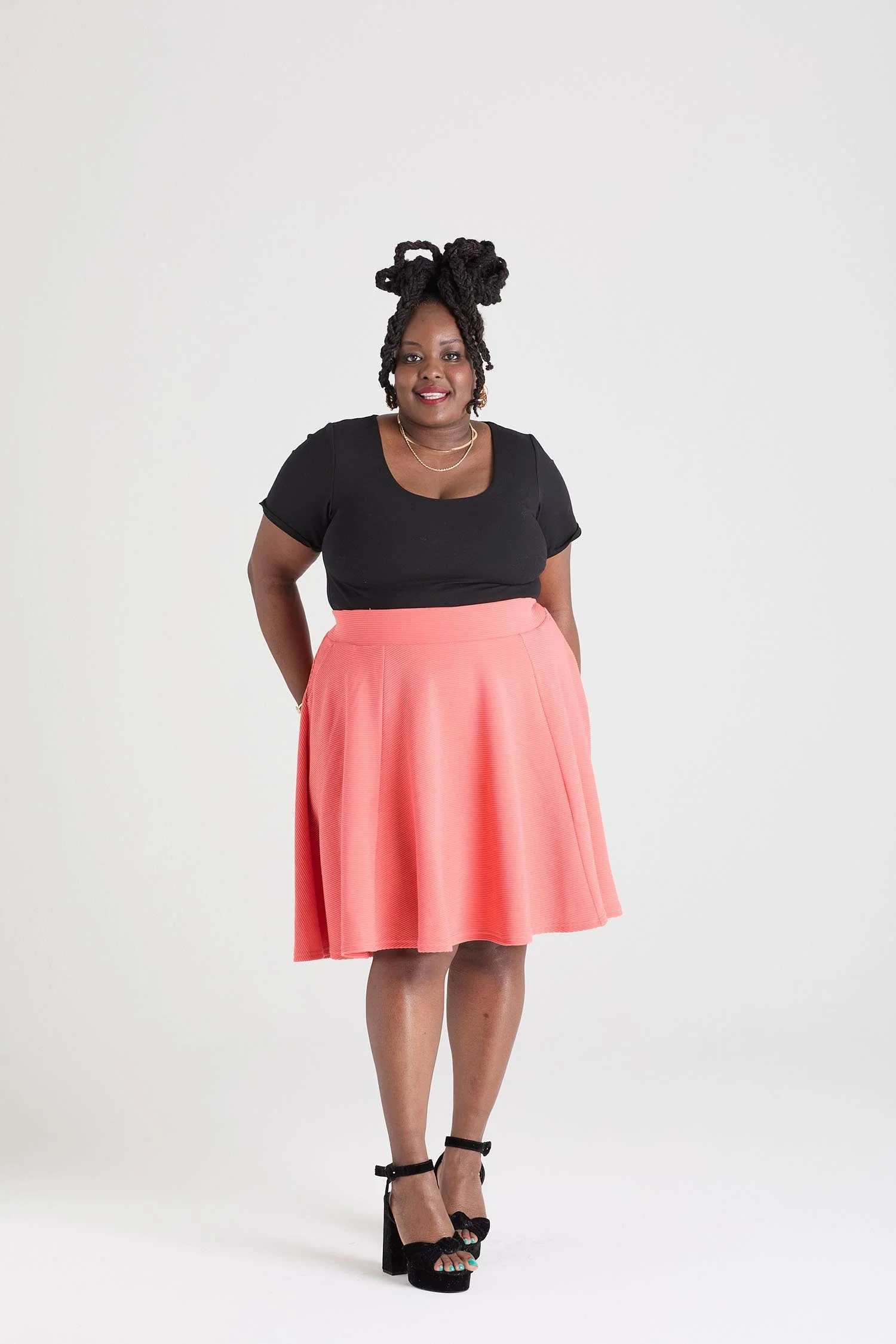 Ottoman Flare Skirt - Spiced Coral - Image 12