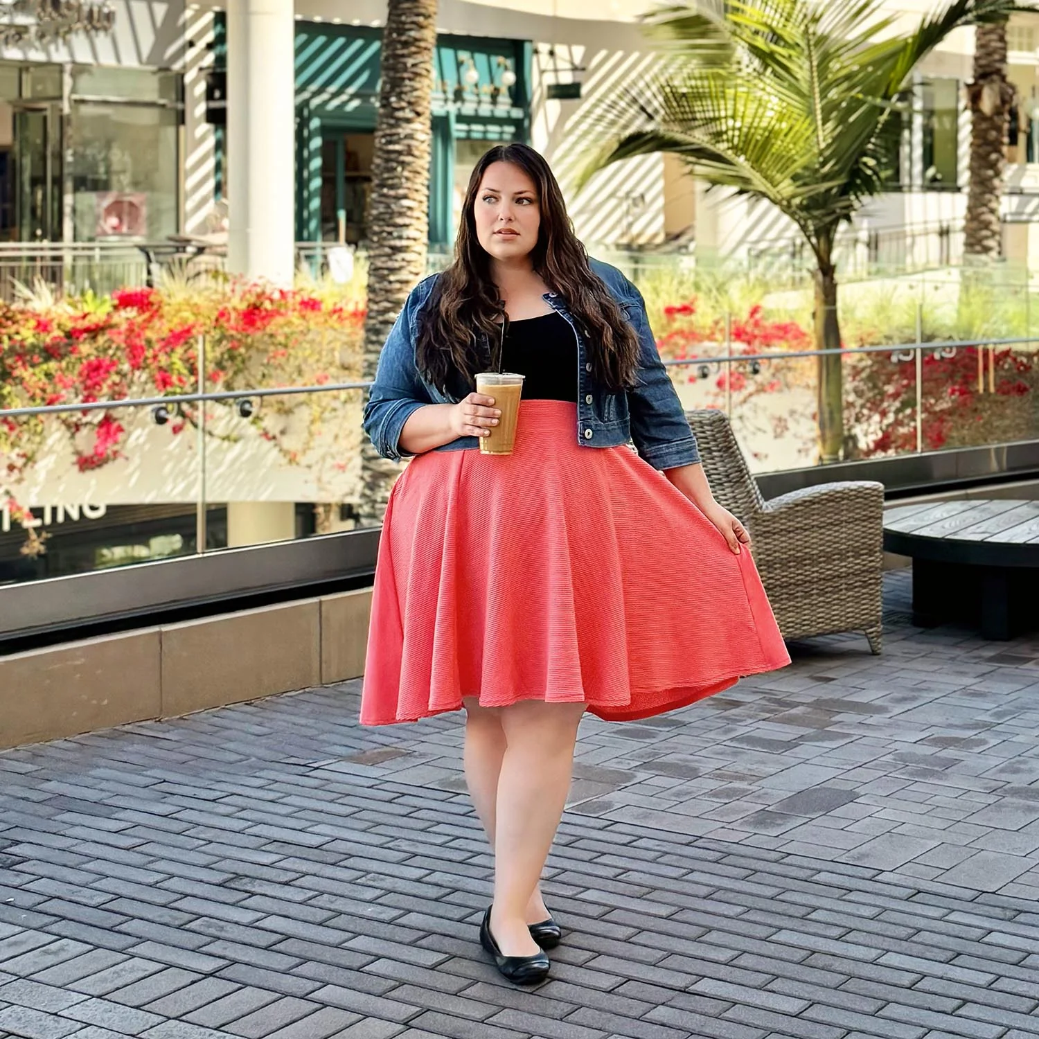 Ottoman Flare Skirt - Spiced Coral - Image 2