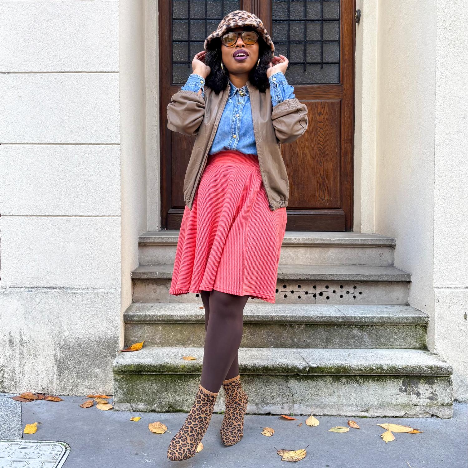 Ottoman Flare Skirt - Spiced Coral - Image 3