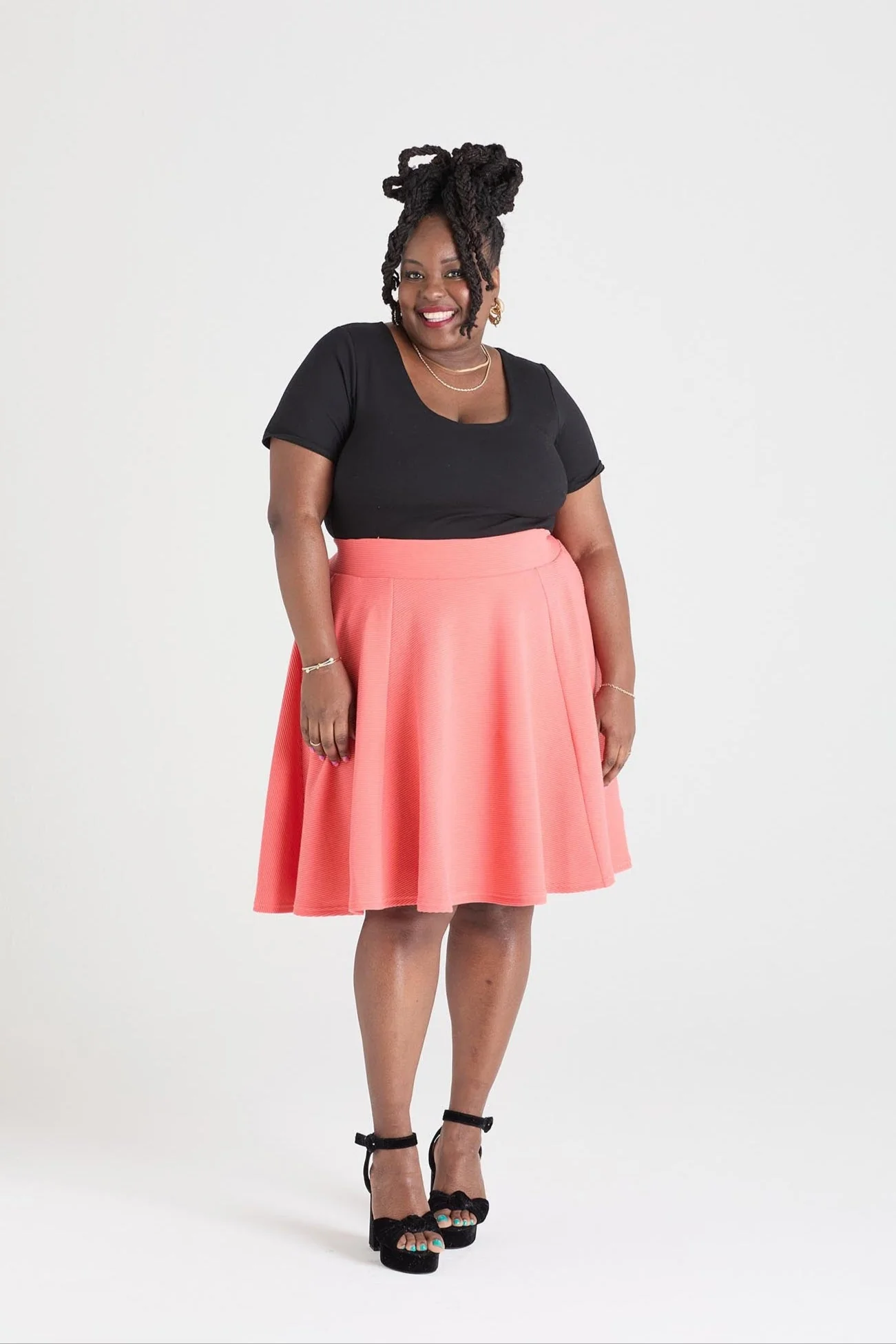 Ottoman Flare Skirt - Spiced Coral - Image 4