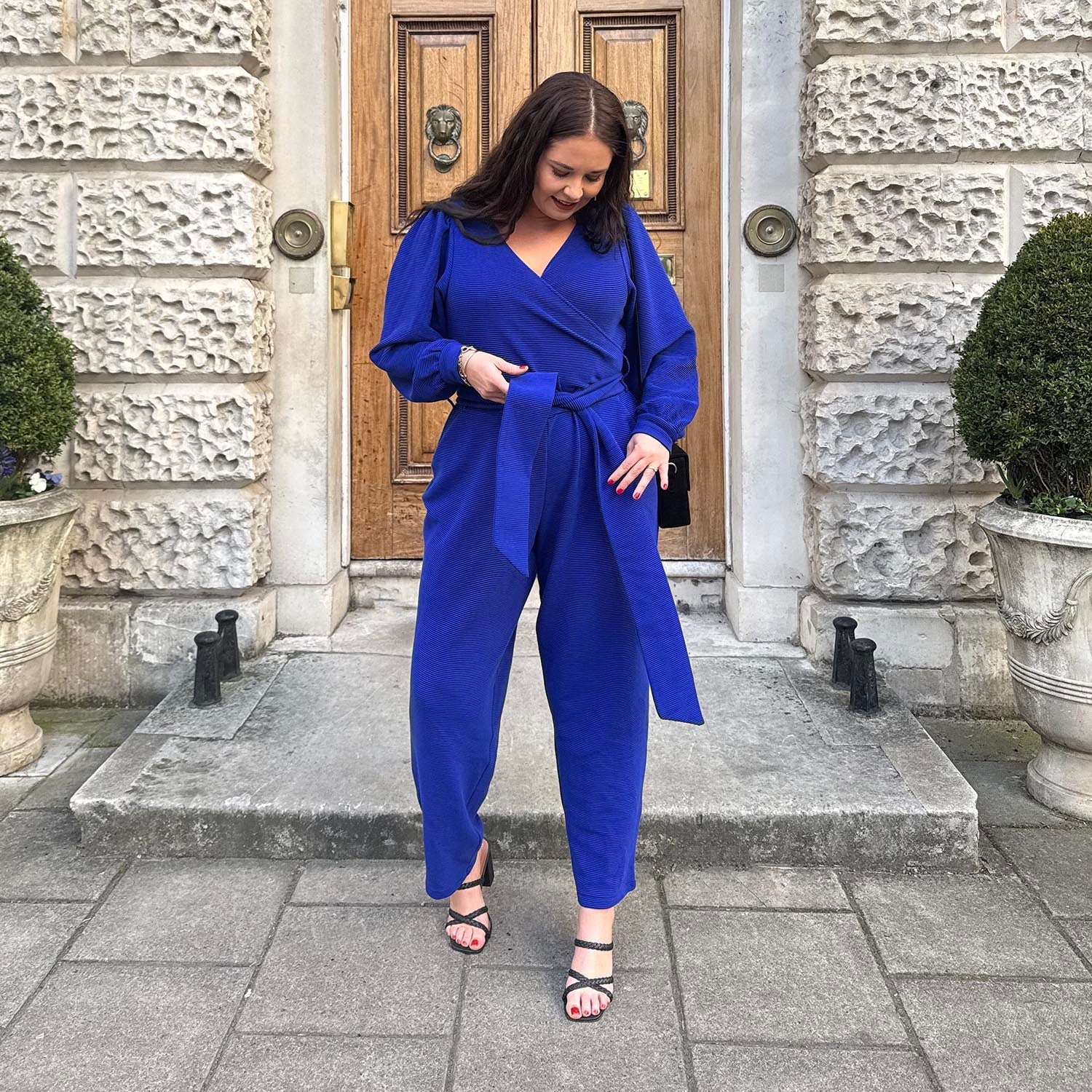 Ottoman Long Sleeve Wrap Jumpsuit - Aretha - Image 11