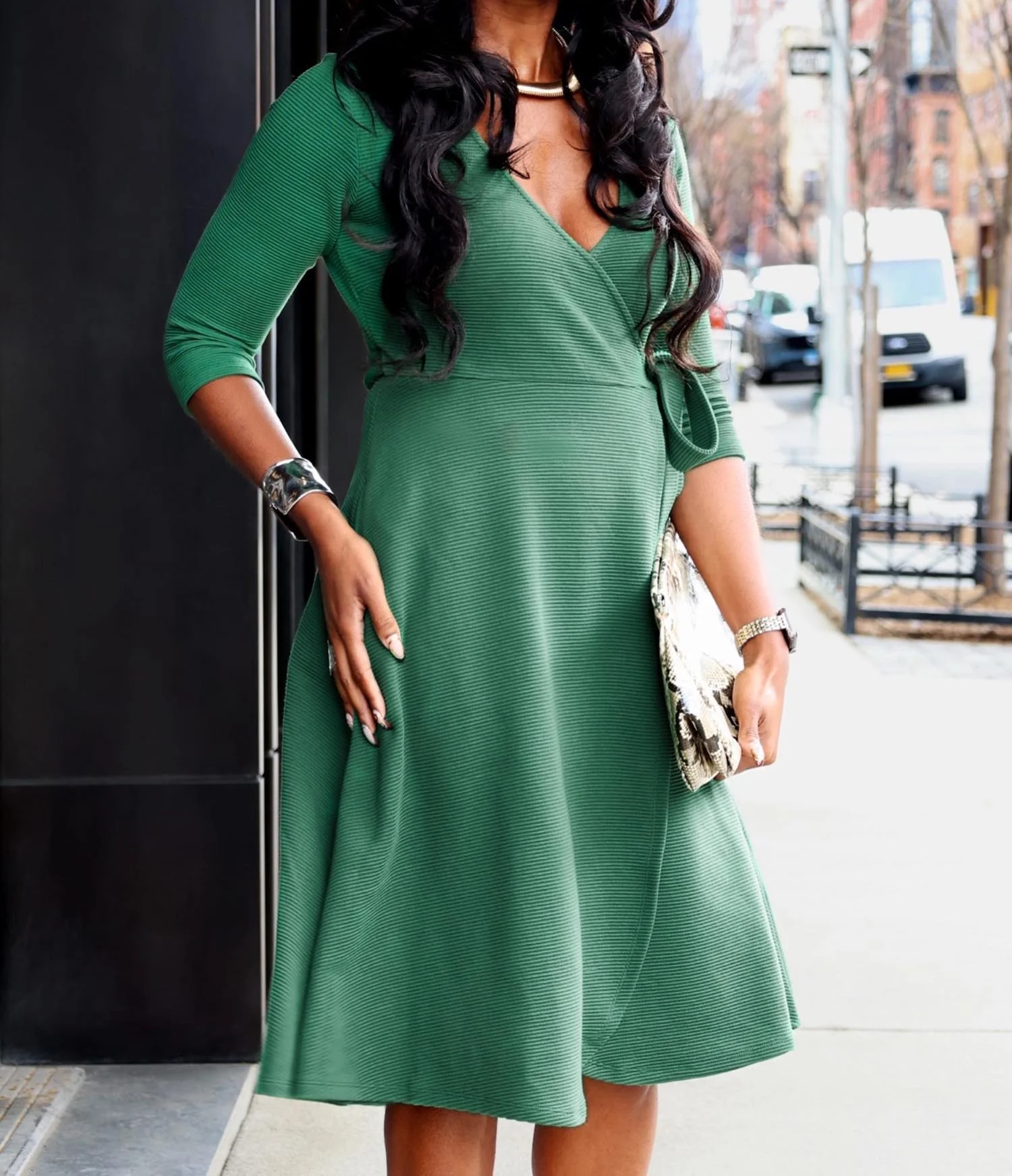 Ottoman Wrap Around Dress - Petit Pois - Image 5