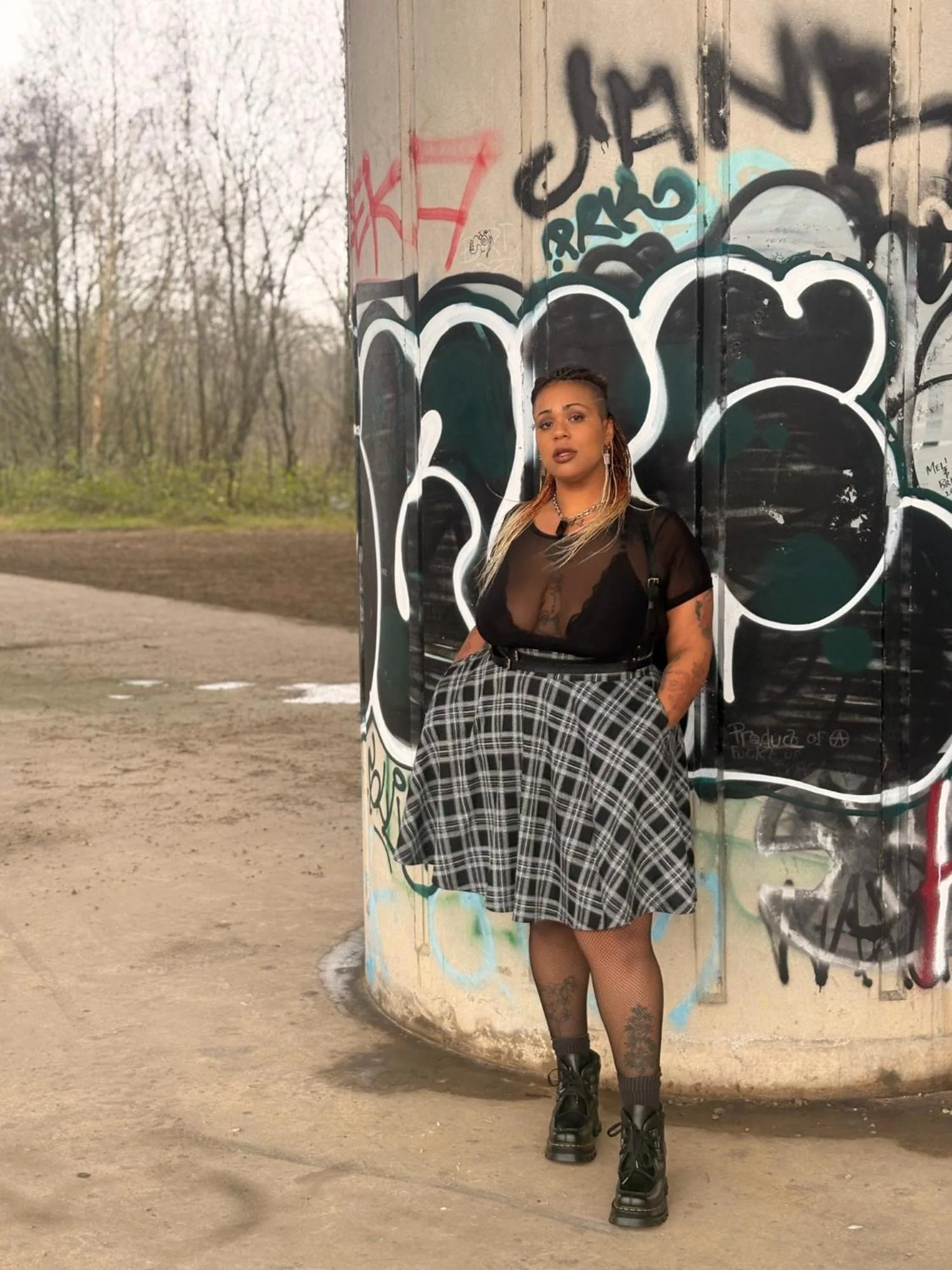 Plaid Flare Skirt - Cairn - Image 11