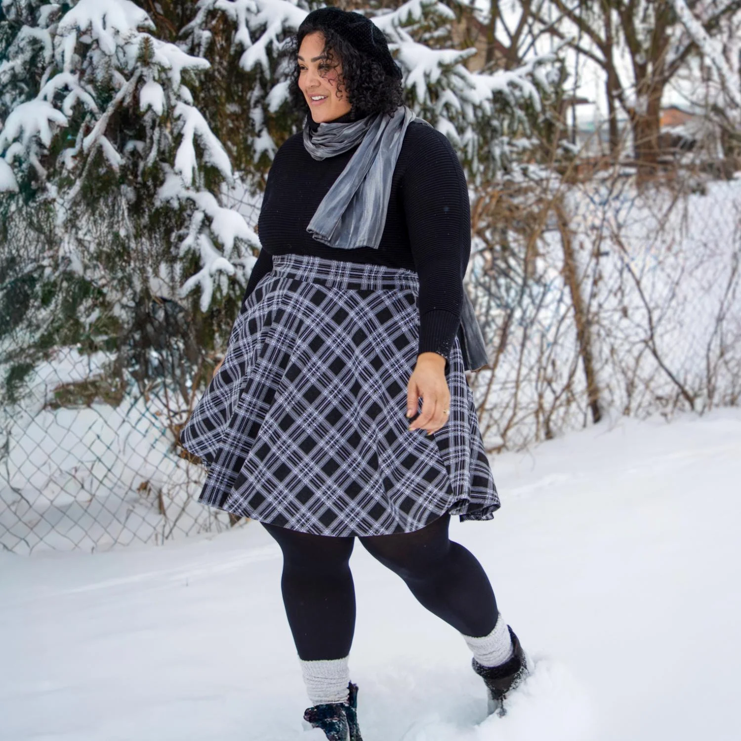 Plaid Flare Skirt - Cairn - Image 12