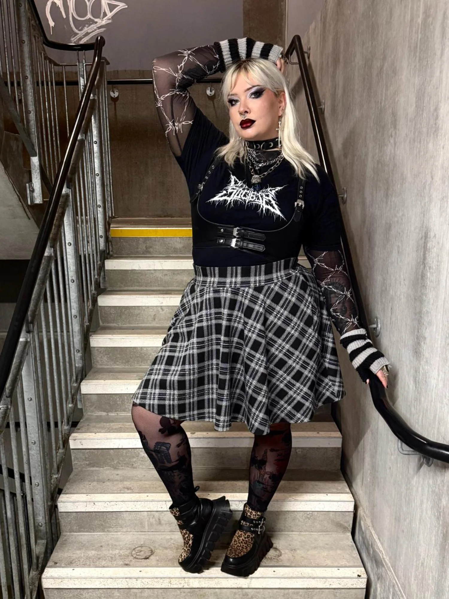Plaid Flare Skirt - Cairn - Image 13