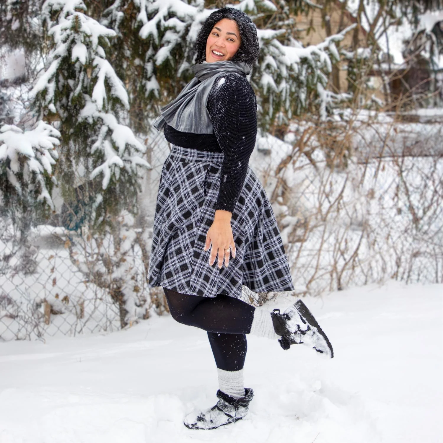 Plaid Flare Skirt - Cairn - Image 7