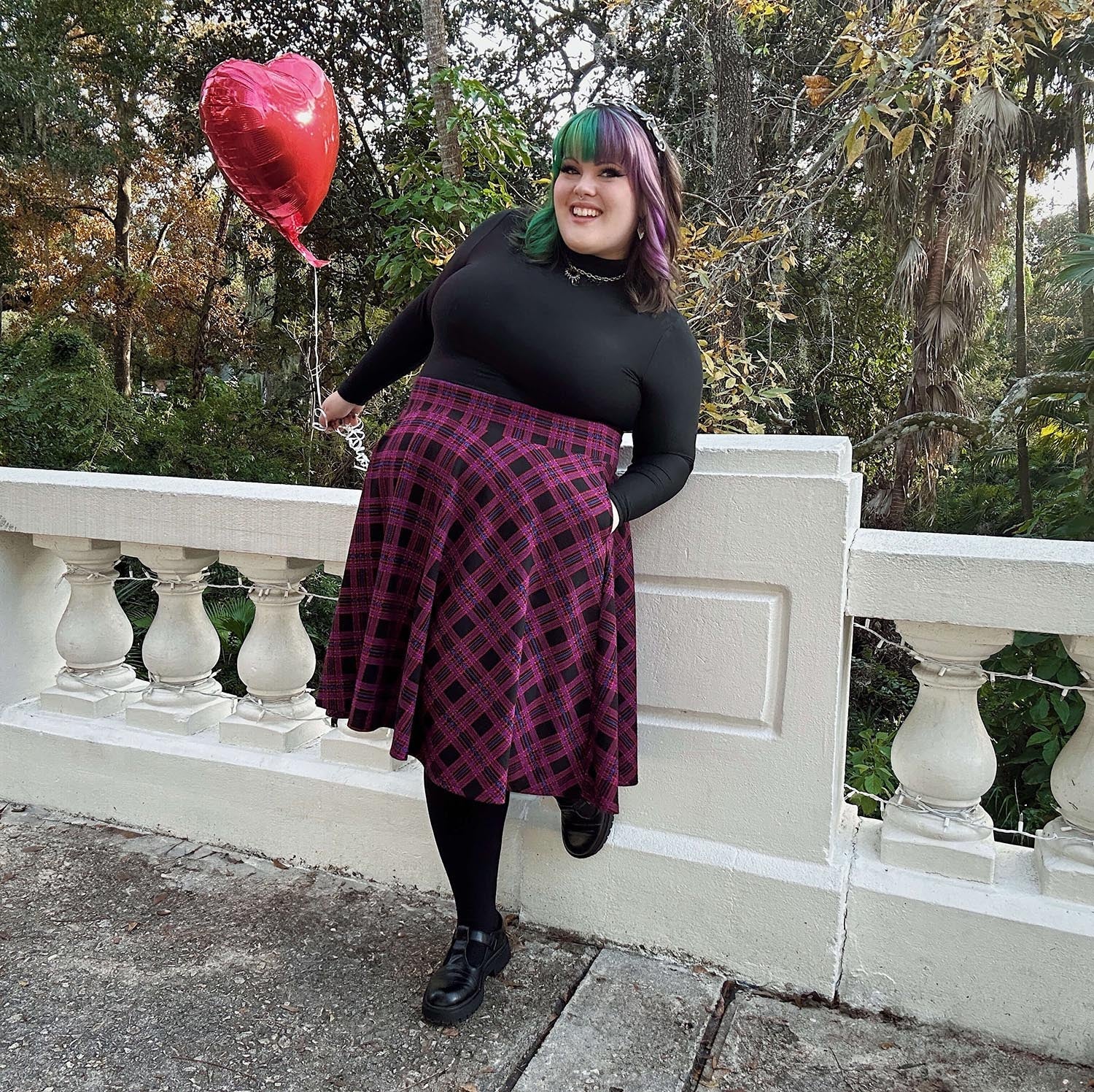 Plaid Flare Skirt - Ember - Image 12