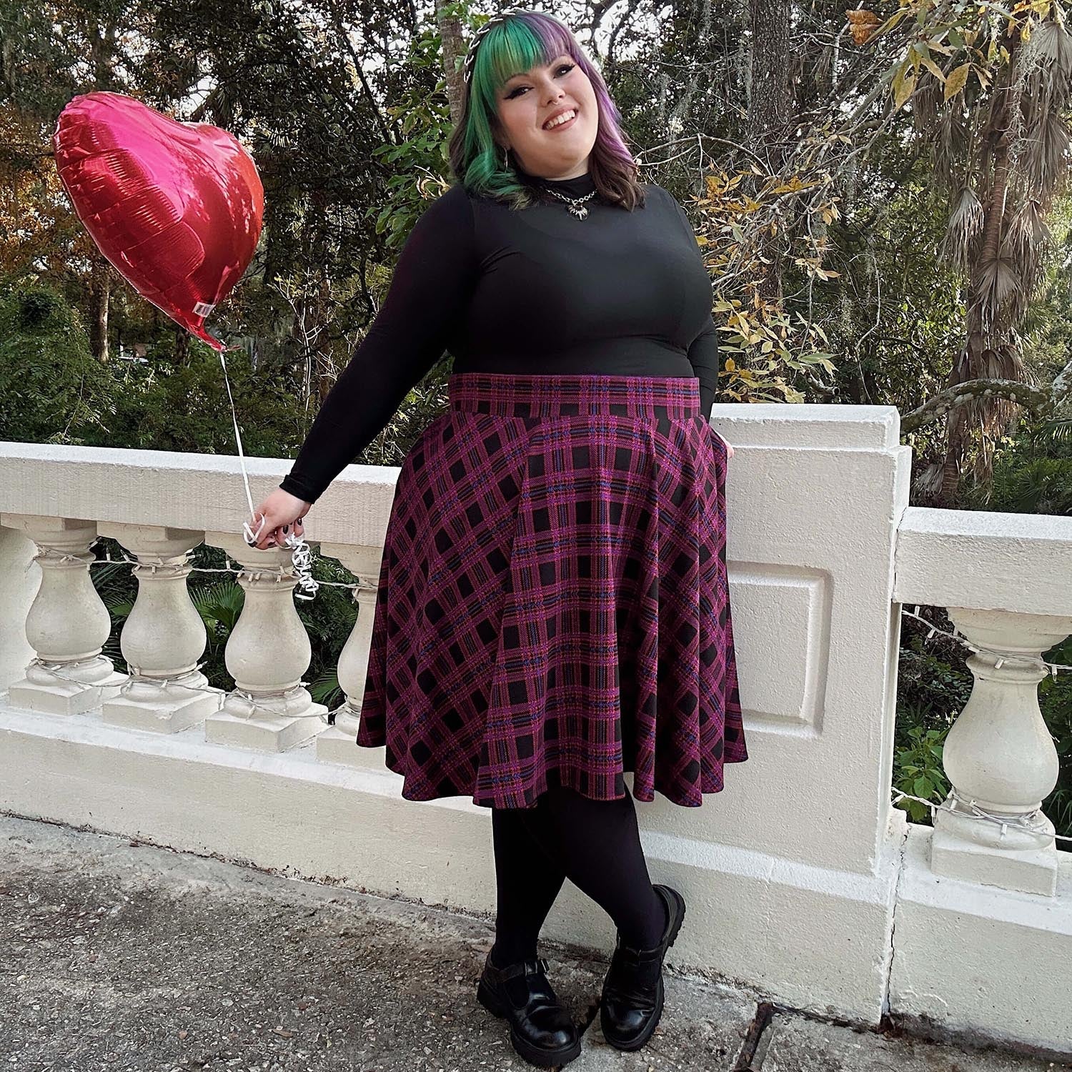 Plaid Flare Skirt - Ember - Image 20