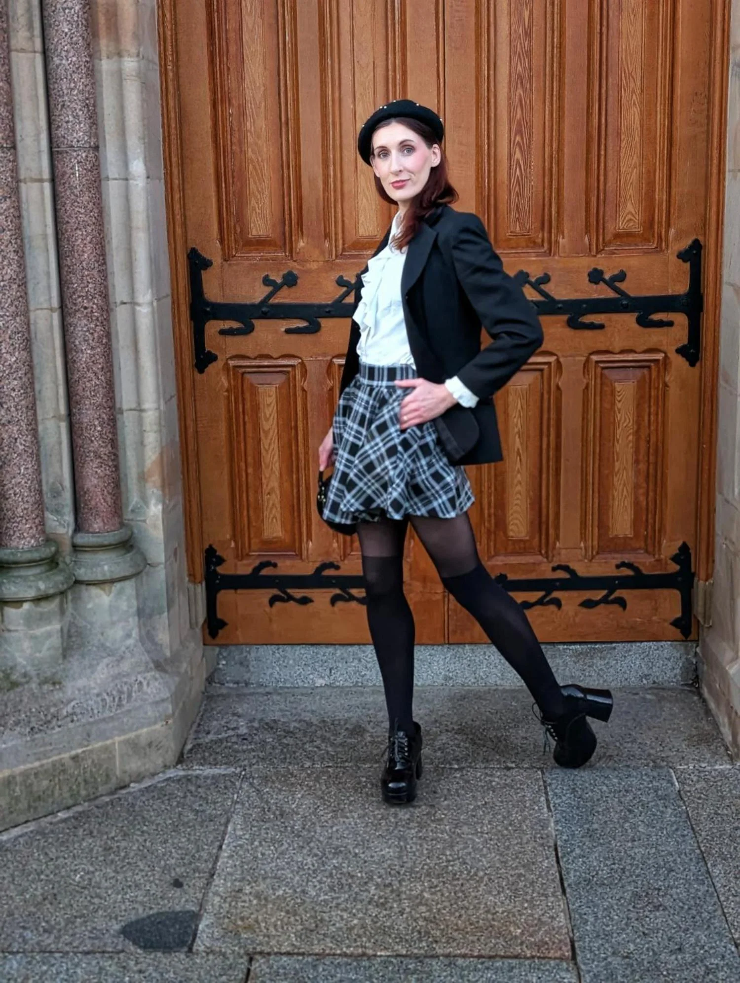 Plaid Mini-Flare Skirt - Cairn - Image 12