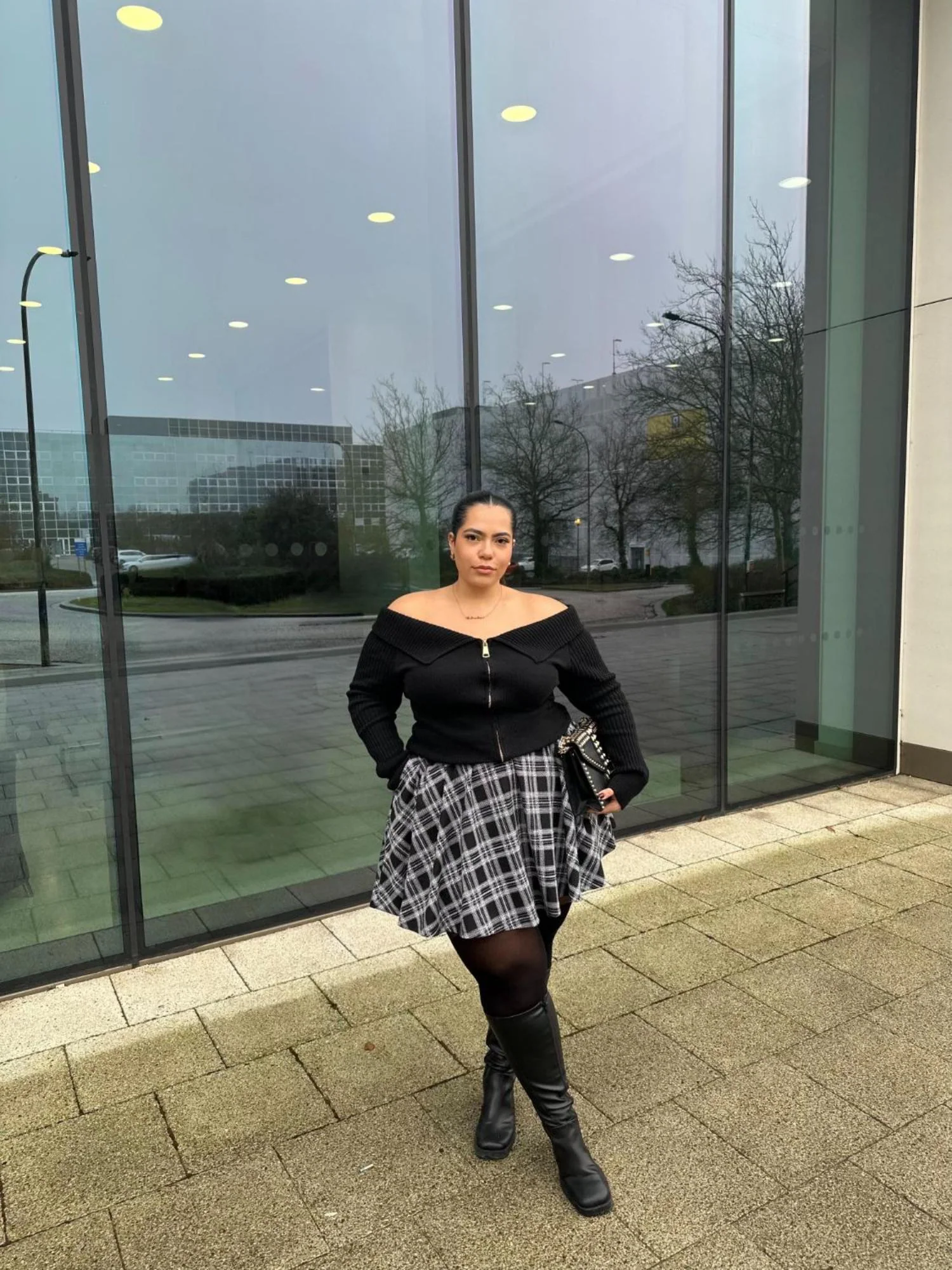 Plaid Mini-Flare Skirt - Cairn - Image 14