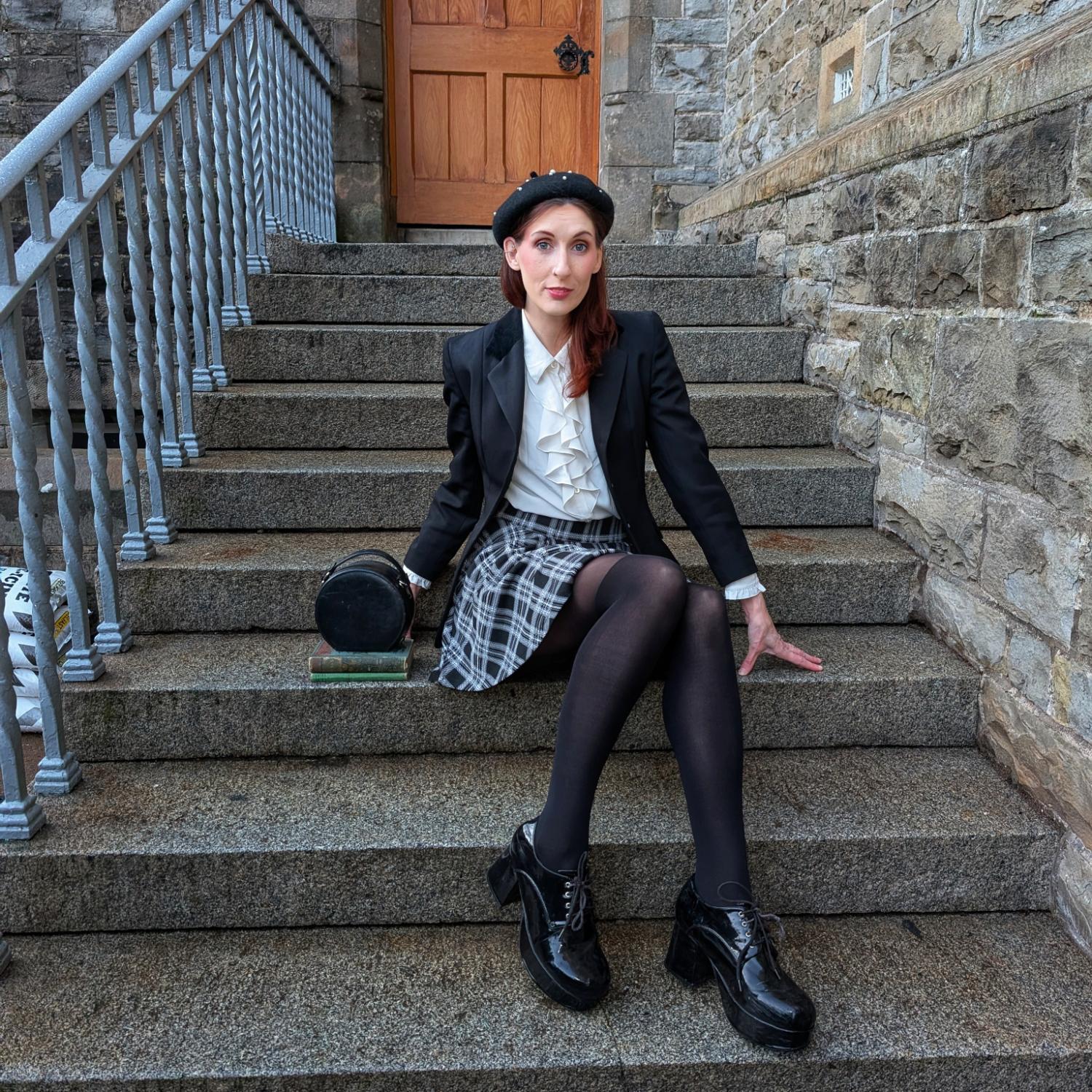 Plaid Mini-Flare Skirt - Cairn - Image 15