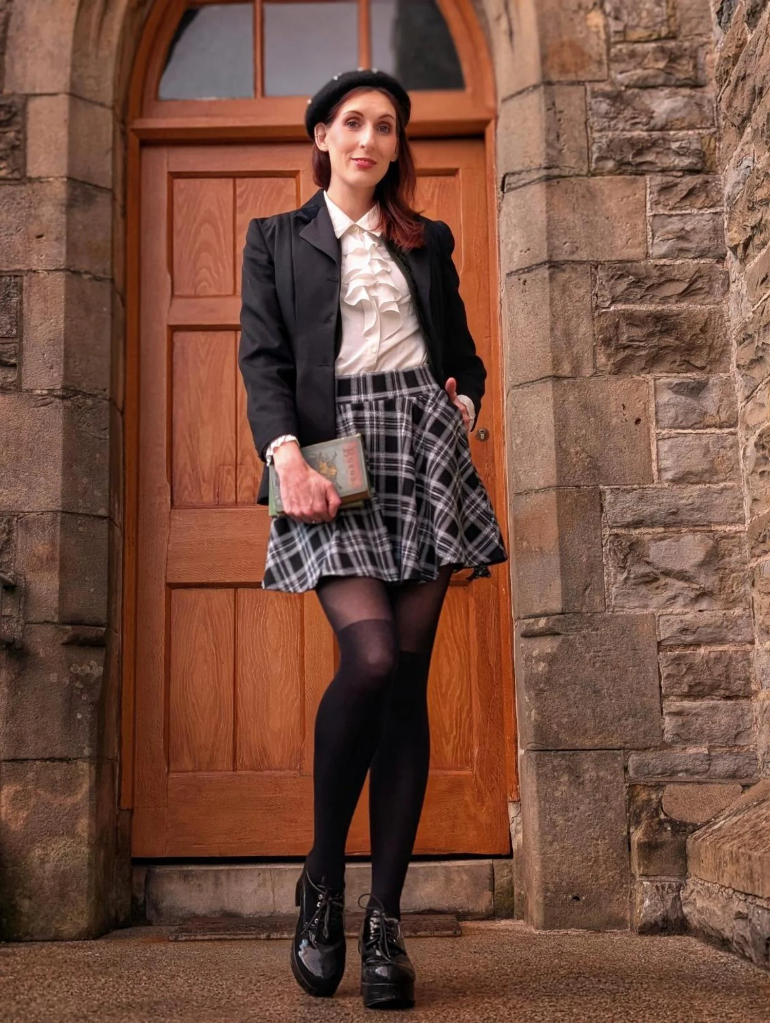 Plaid Mini-Flare Skirt - Cairn - Image 9