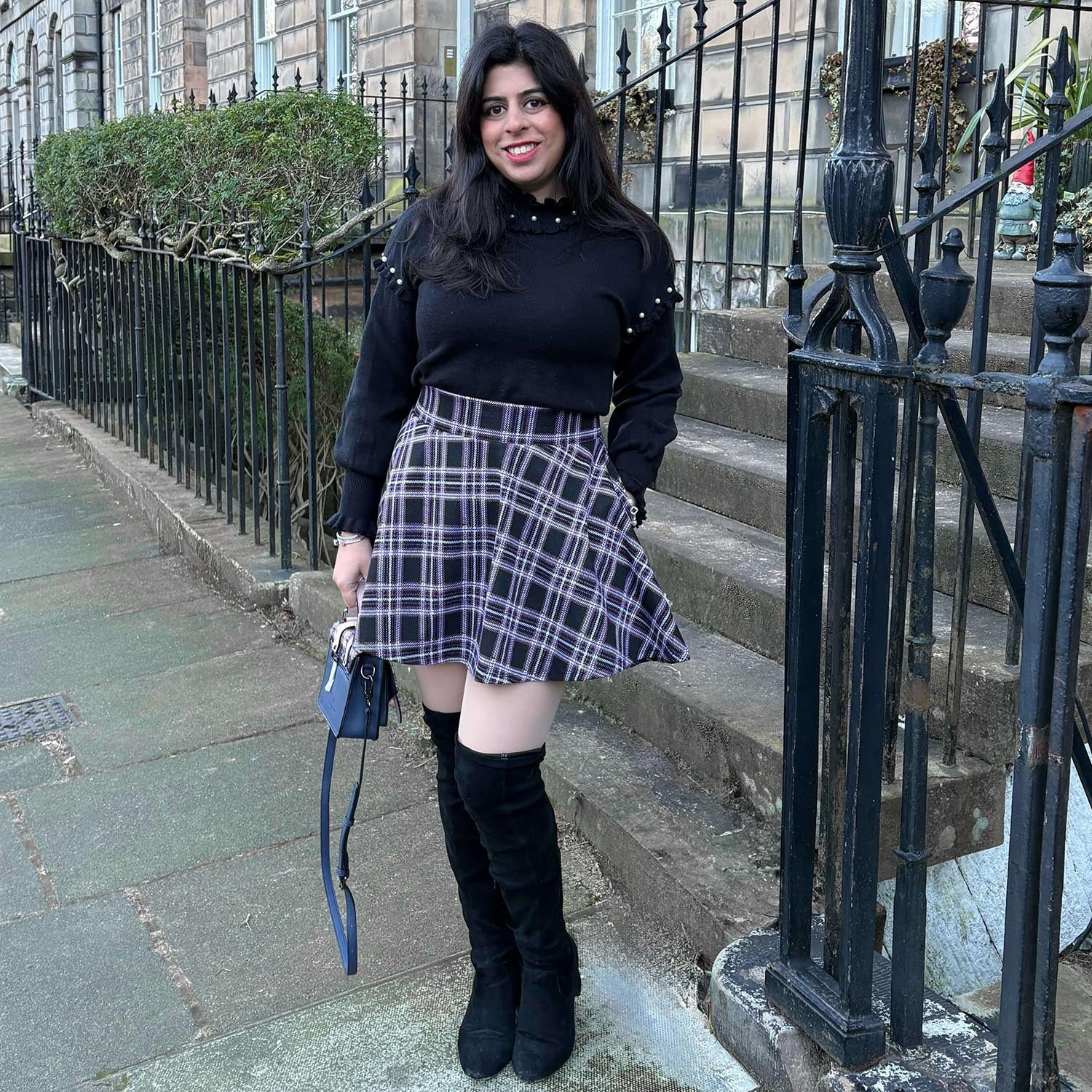 Plaid Mini-Flare Skirt - Moorland - Image 16