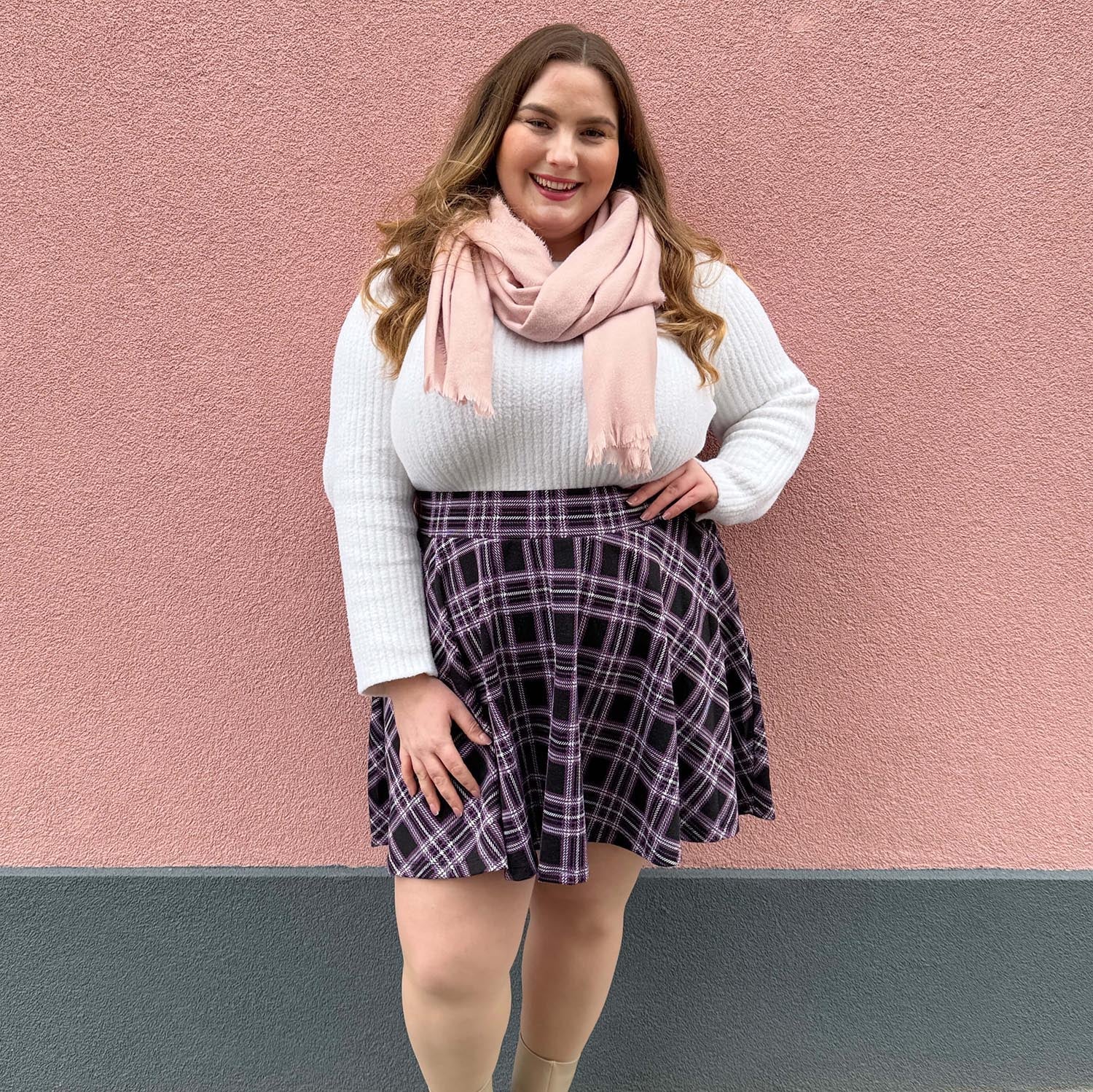 Plaid Mini-Flare Skirt - Moorland - Image 18