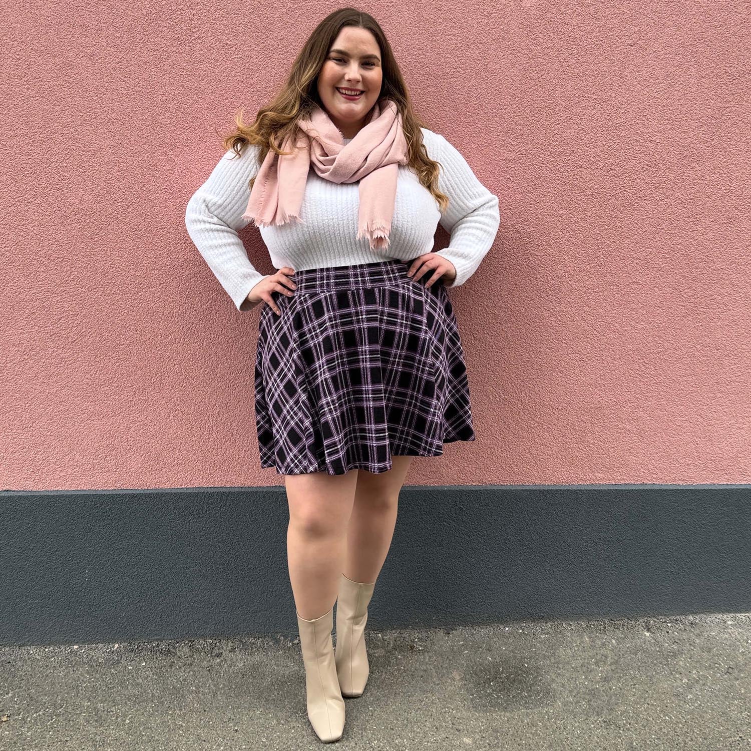 Plaid Mini-Flare Skirt - Moorland - Image 5