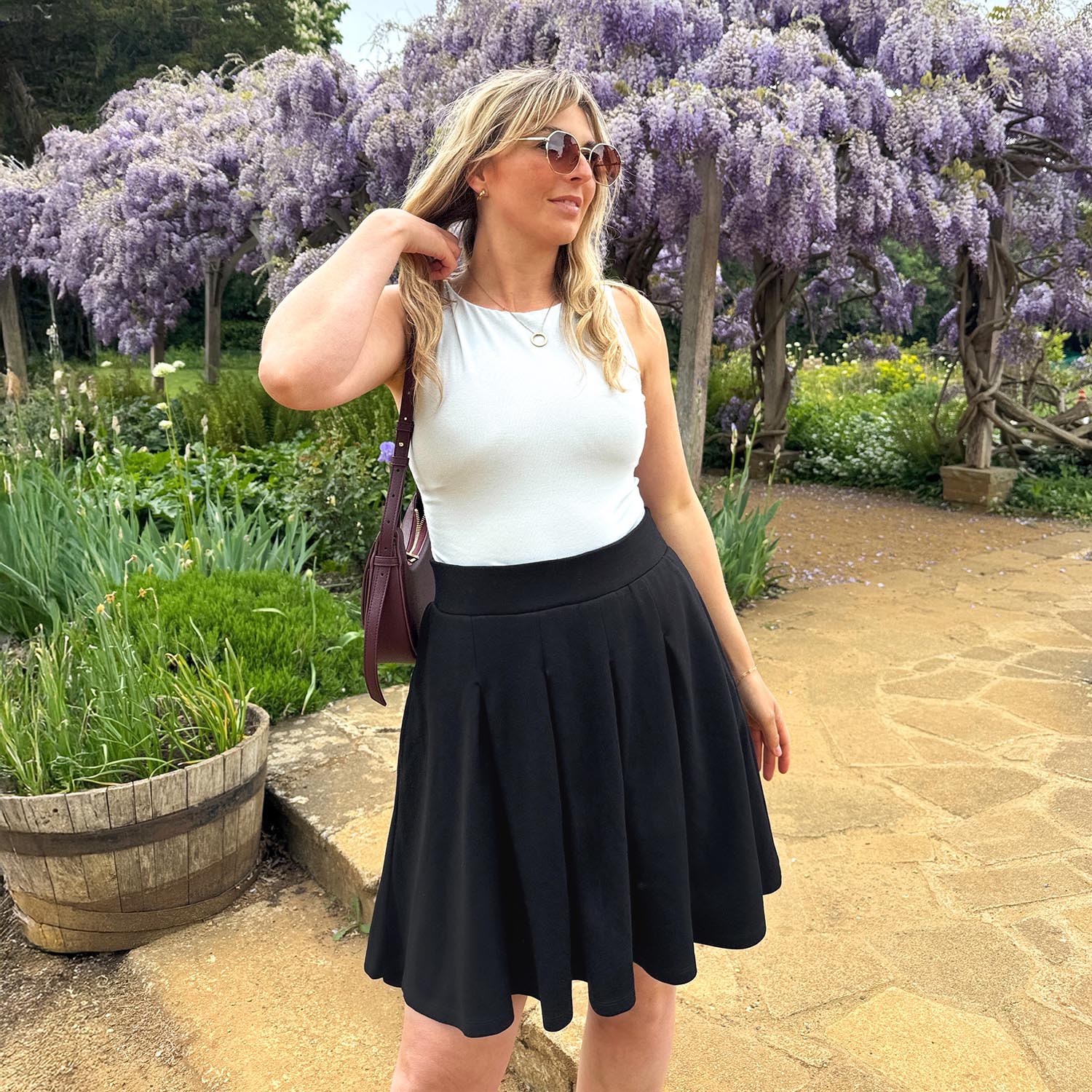 Petal Pleated Skort - Black - Image 3