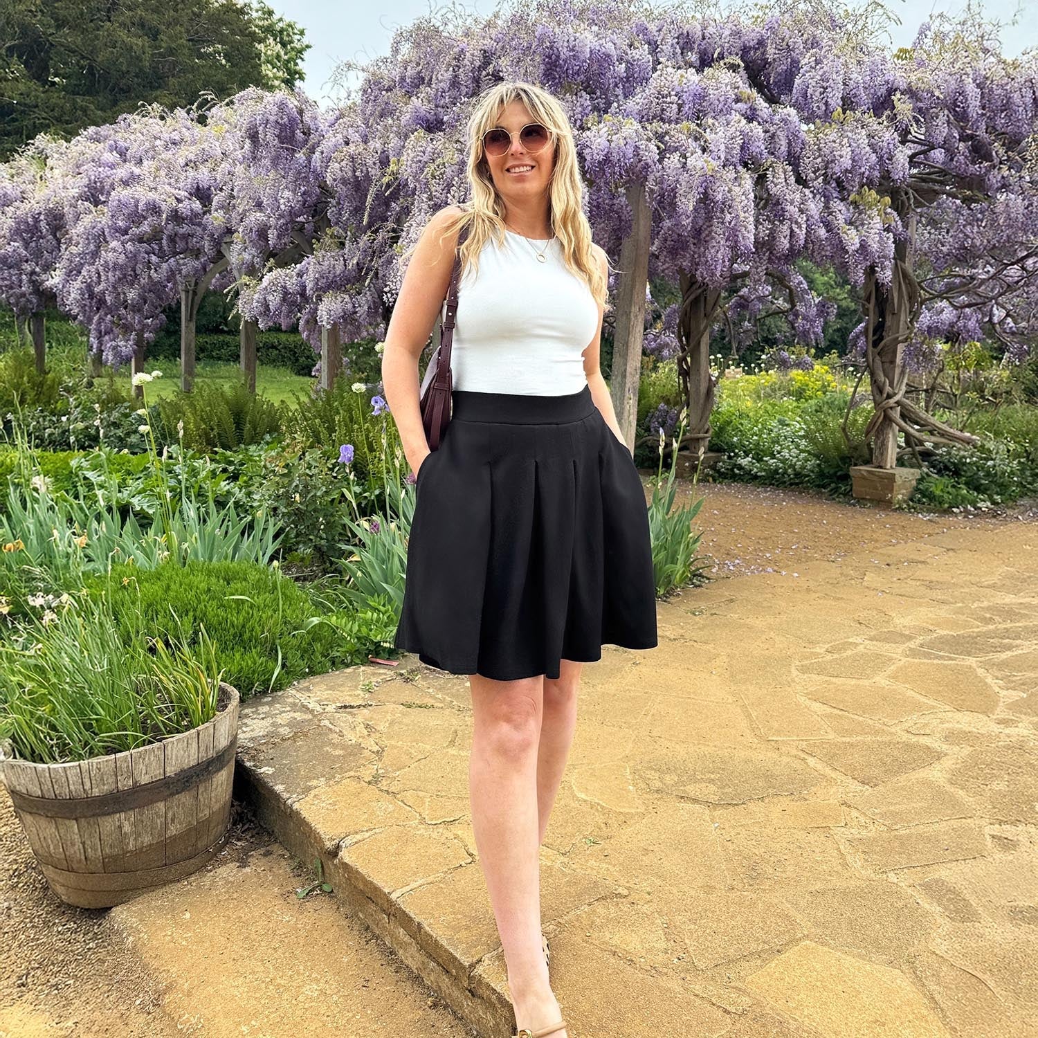 Petal Pleated Skort - Black - Image 7