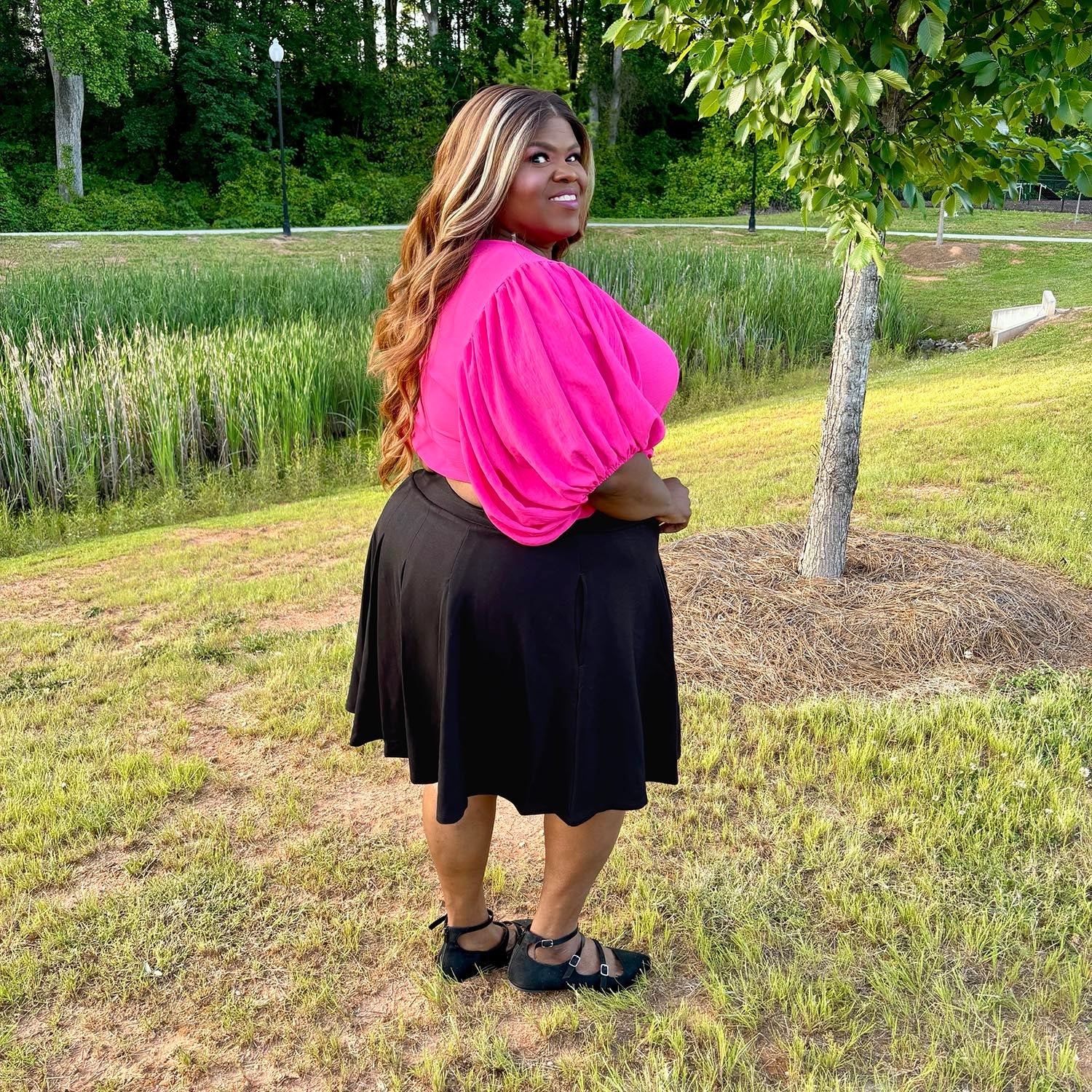 Petal Pleated Skort - Black - Image 8