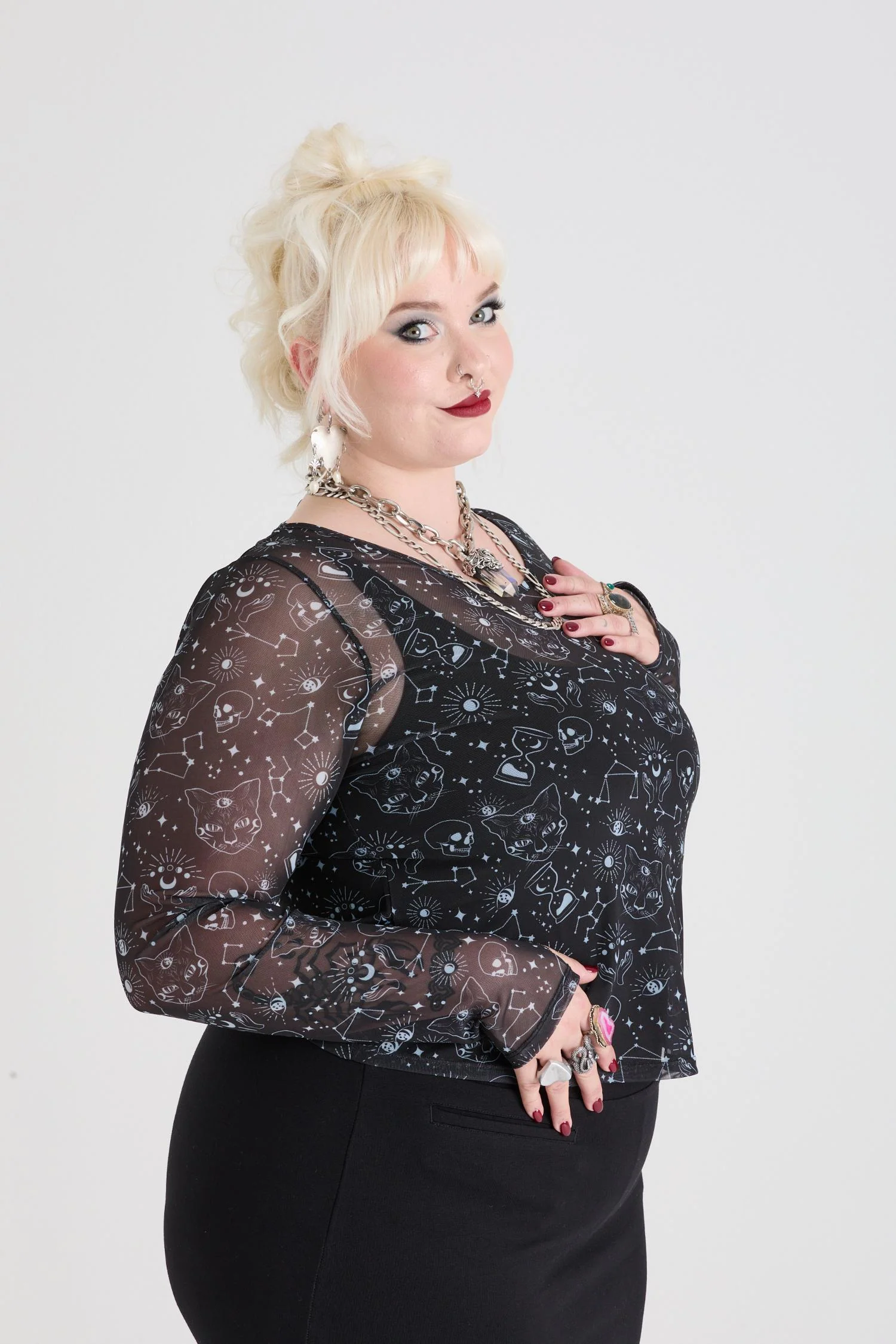 Psychic Cats Mesh Top - Image 9