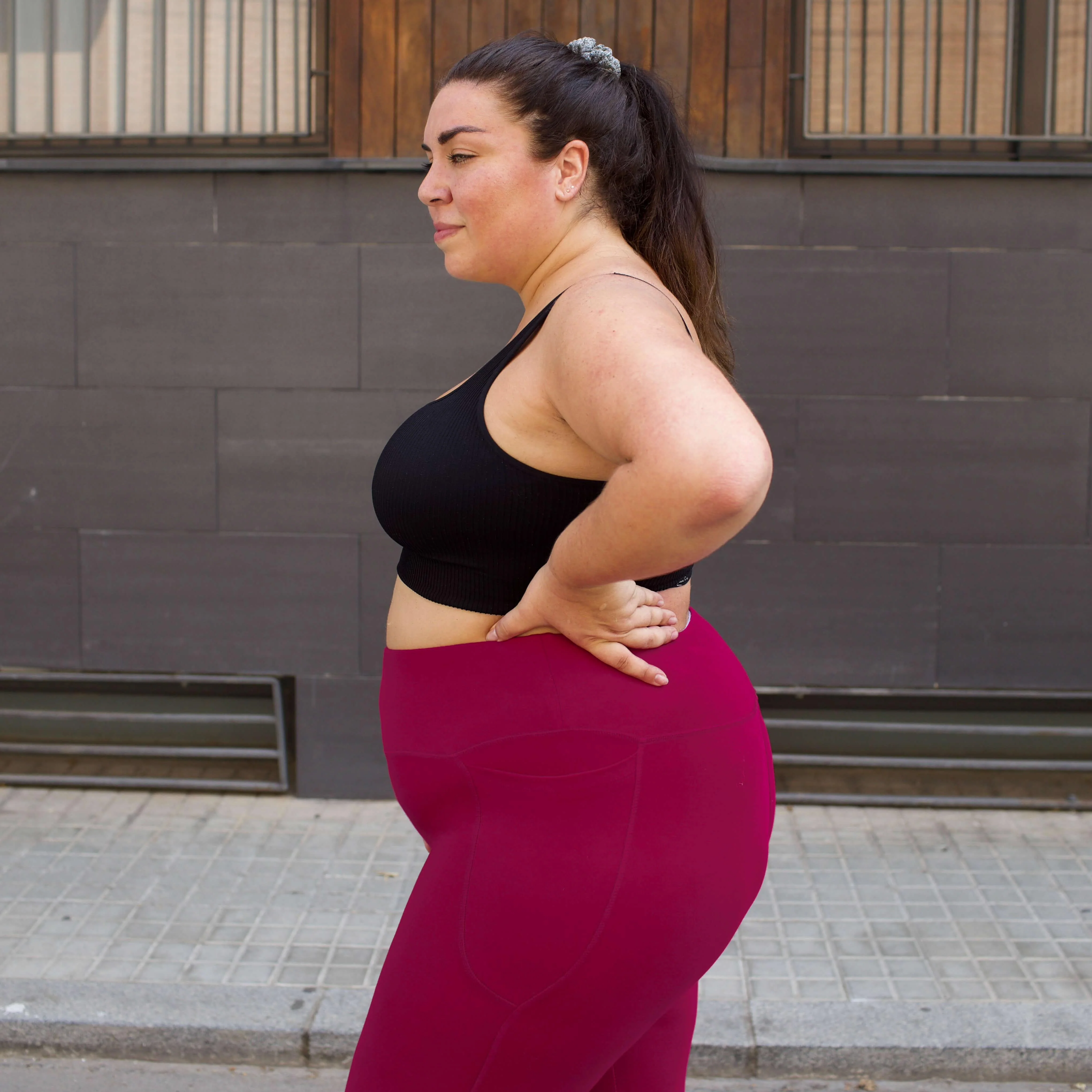 Squat Proof Short Leggings - Raspberry Pie - Image 10