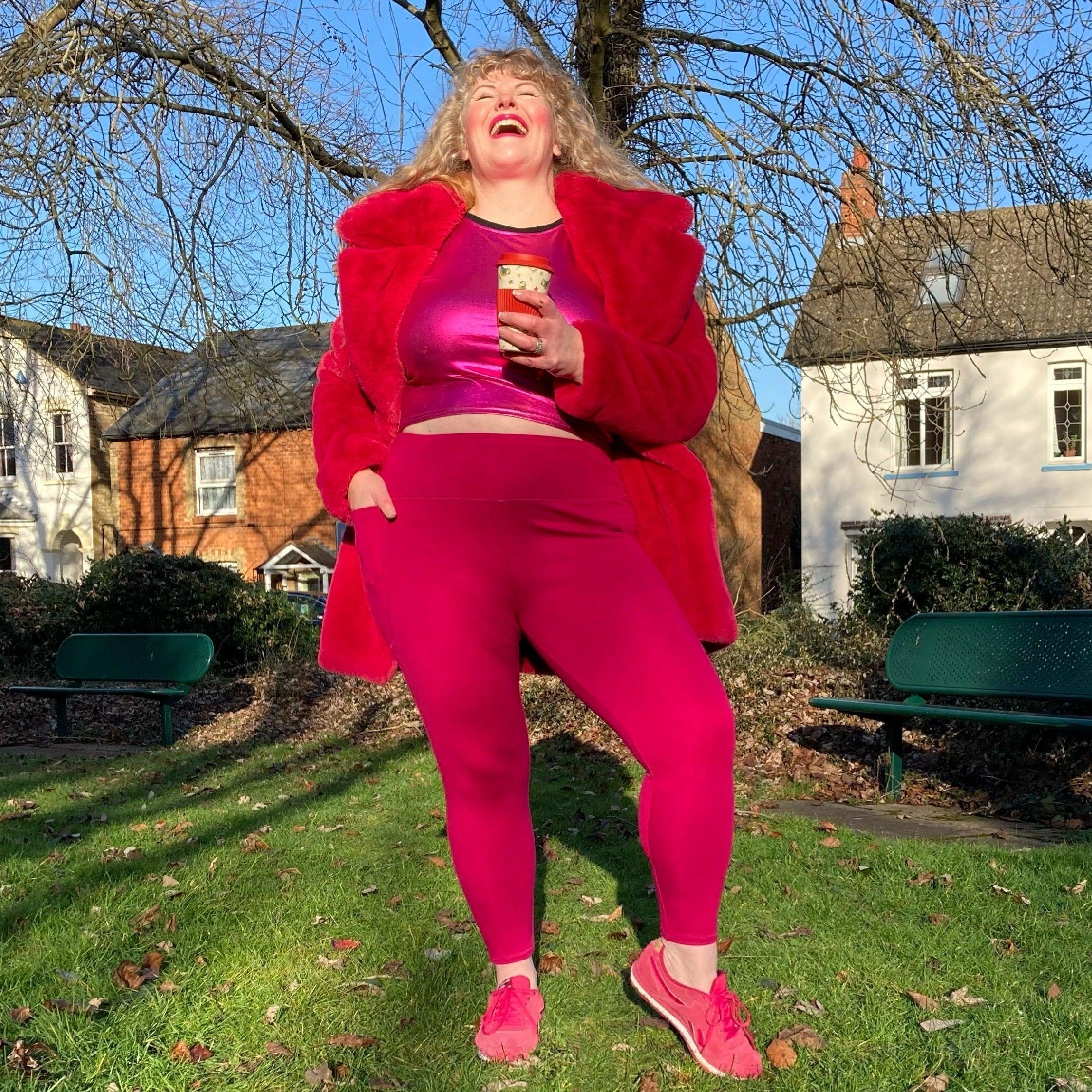 Squat Proof Short Leggings - Raspberry Pie - Image 4