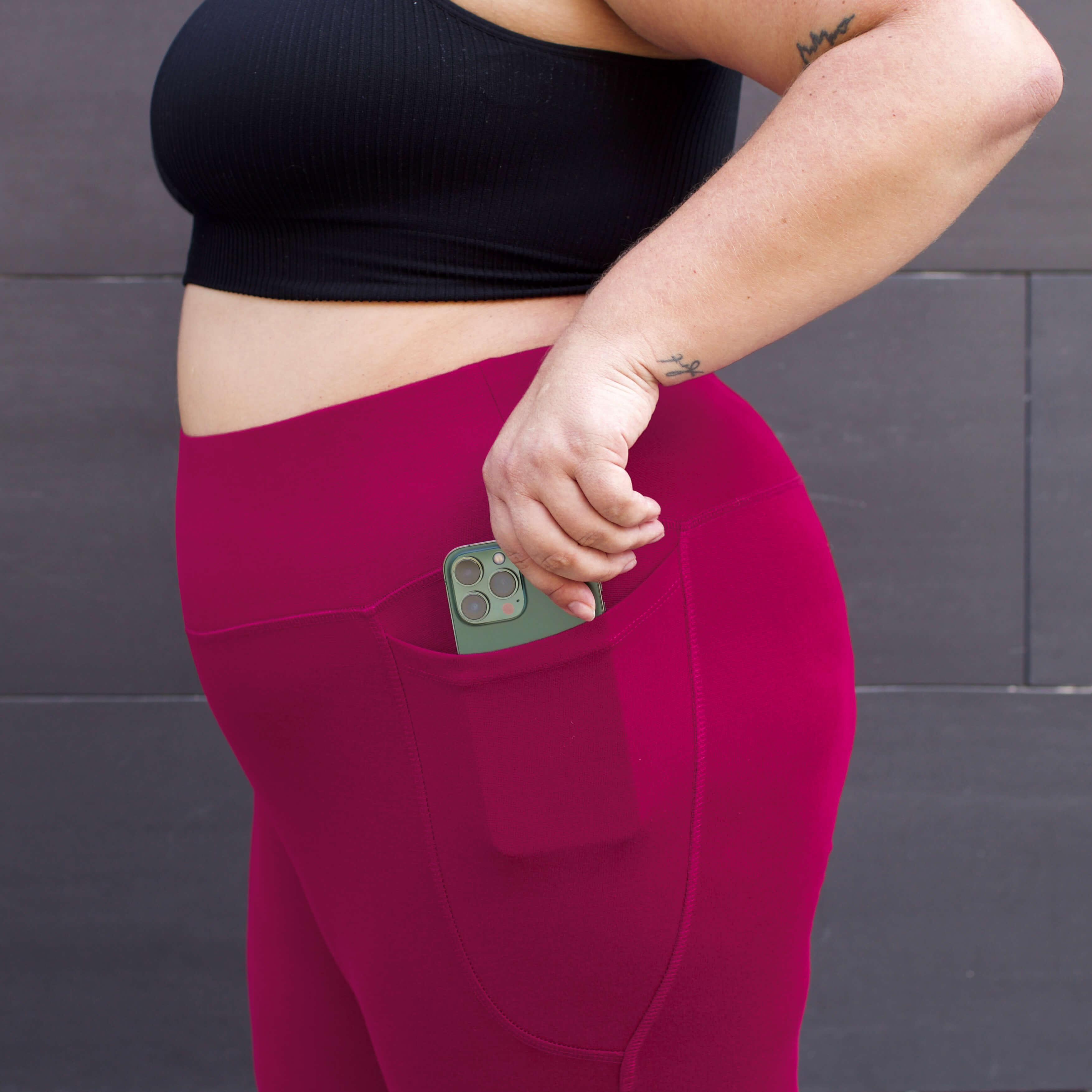 Squat Proof Short Leggings - Raspberry Pie - Image 7