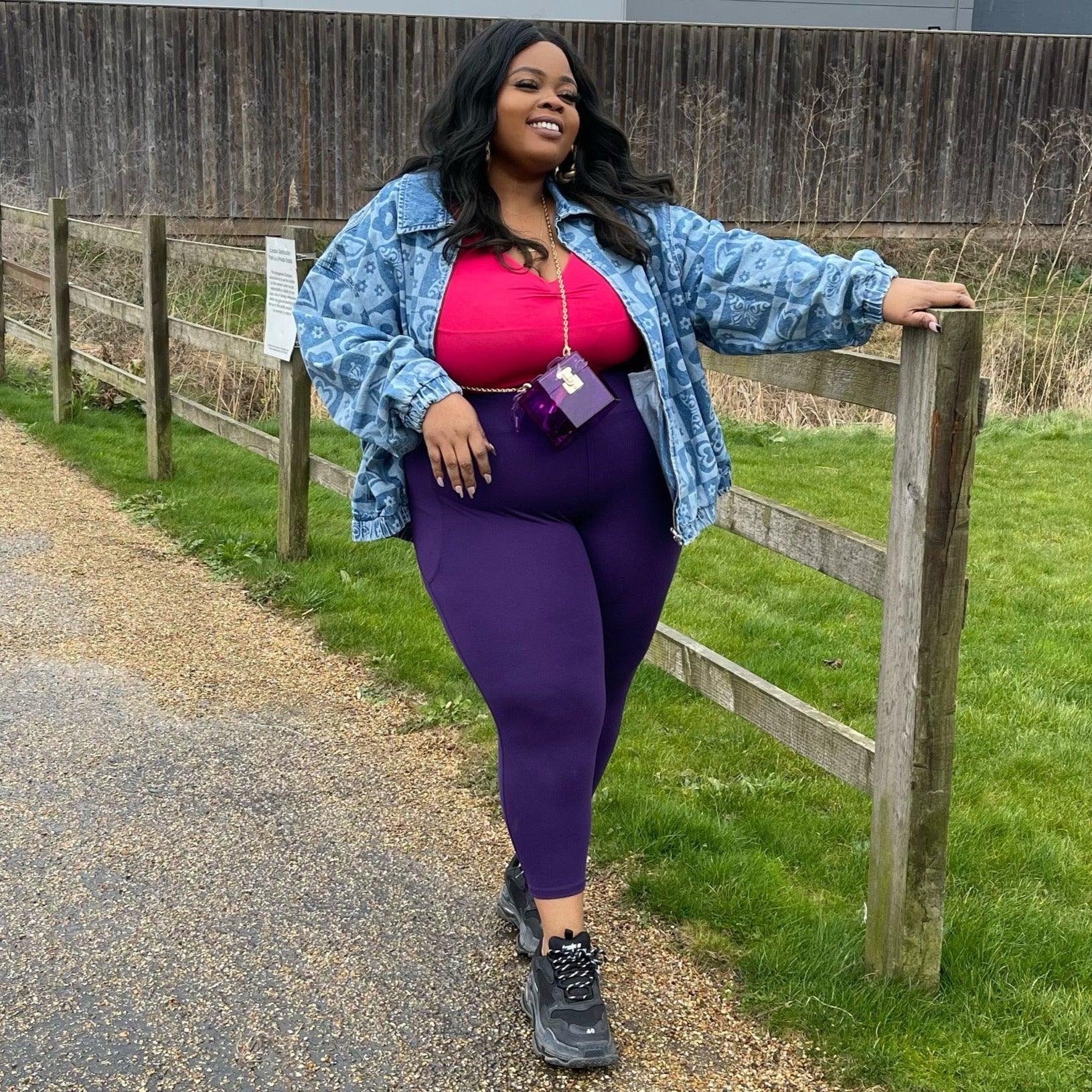 Squat Proof Short Leggings - Suffragette Purple - Image 3