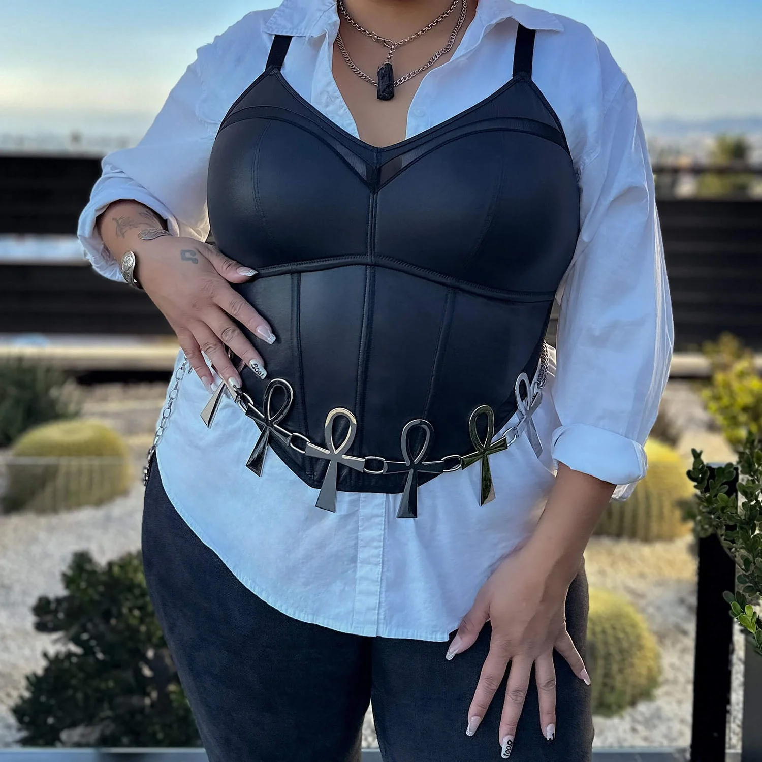 Siren Faux Leather Bustier - Image 11