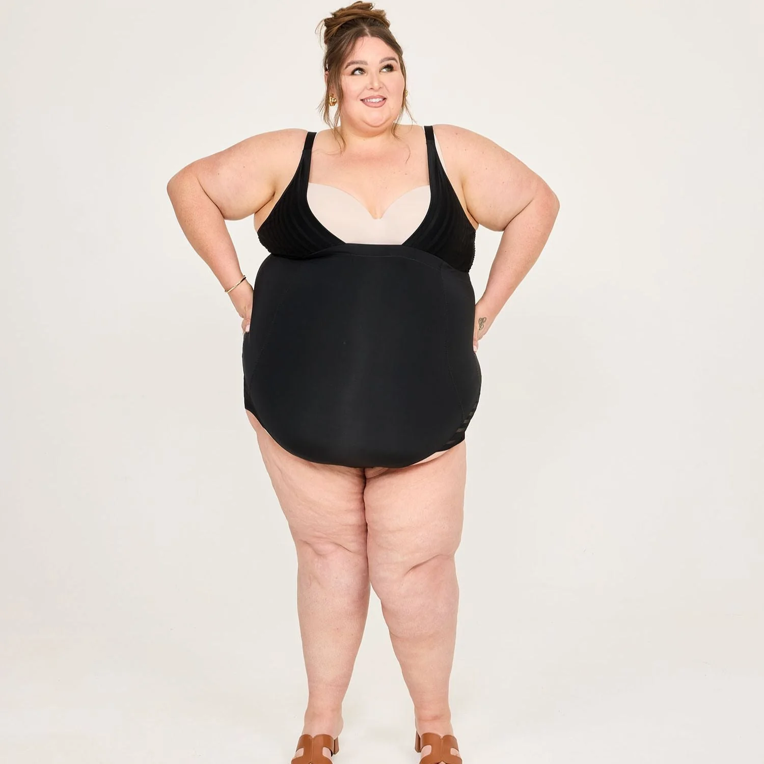 Smoothwear Open Bust Bodysuit - Black - Image 11