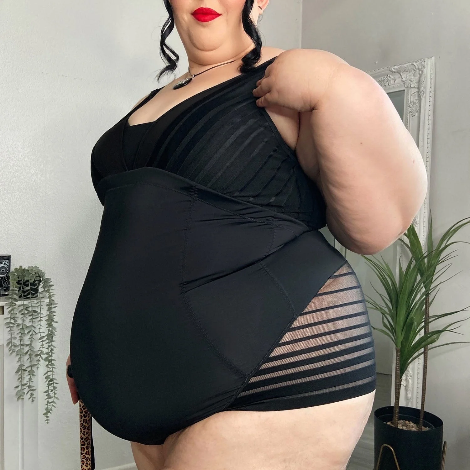 Smoothwear Open Bust Bodysuit - Black - Image 12