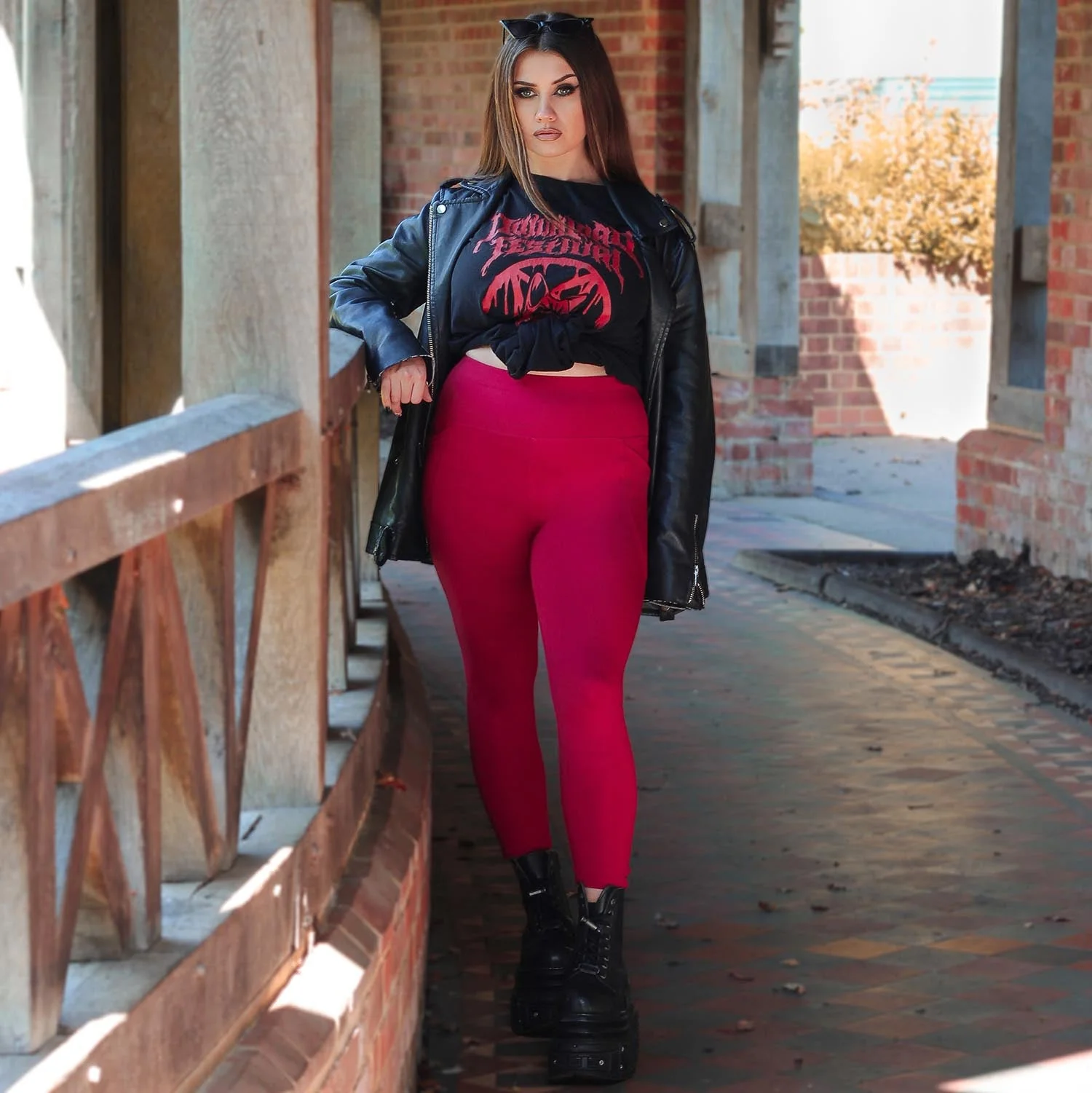 Squat-Proof Leggings - Blood Red - Image 7