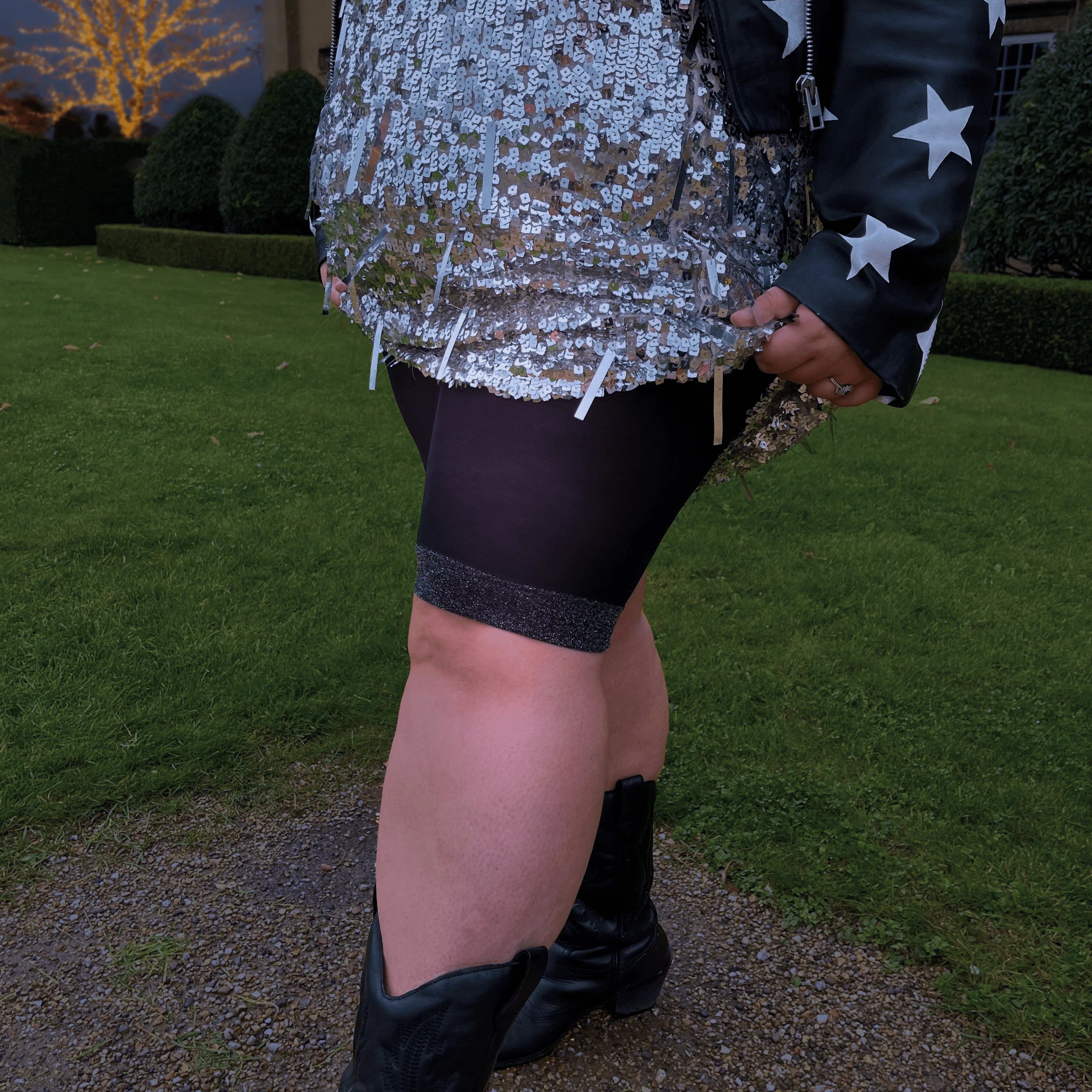 Christmas Chub Rub Lurex Shorts - Black - Image 5