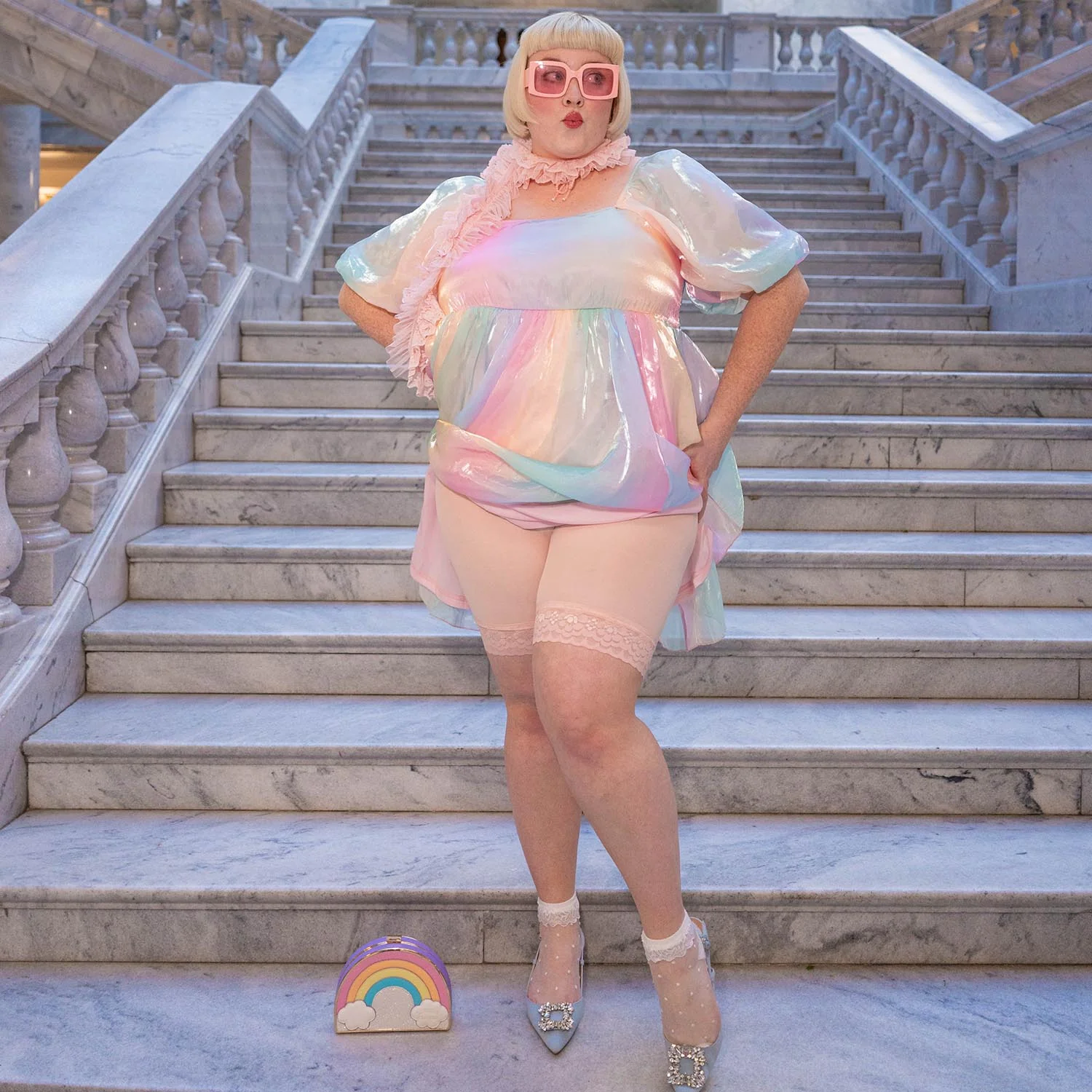 Lace Stay Cool Chub Rub Shorts - Ballet Pink - Image 13