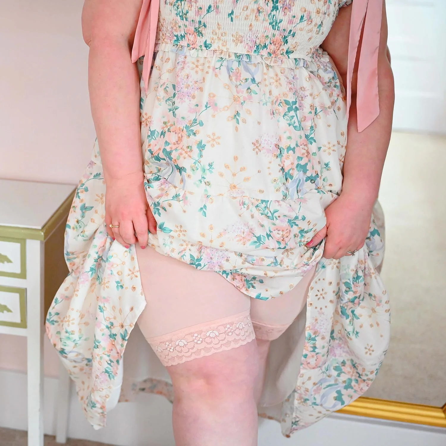 Lace Stay Cool Chub Rub Shorts - Ballet Pink - Image 6