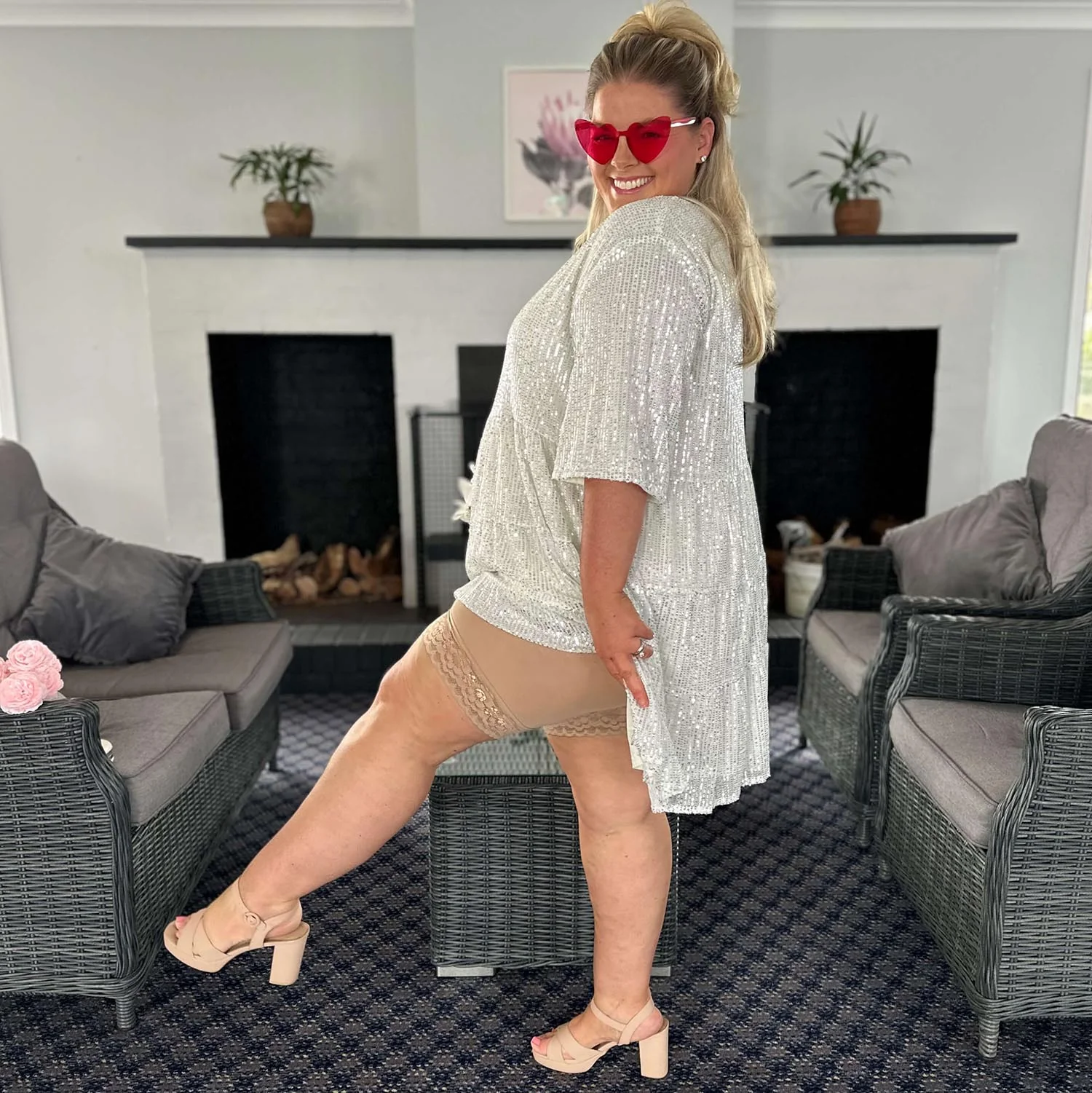 Lace Stay Cool Chub Rub Shorts - Blissful - Image 12