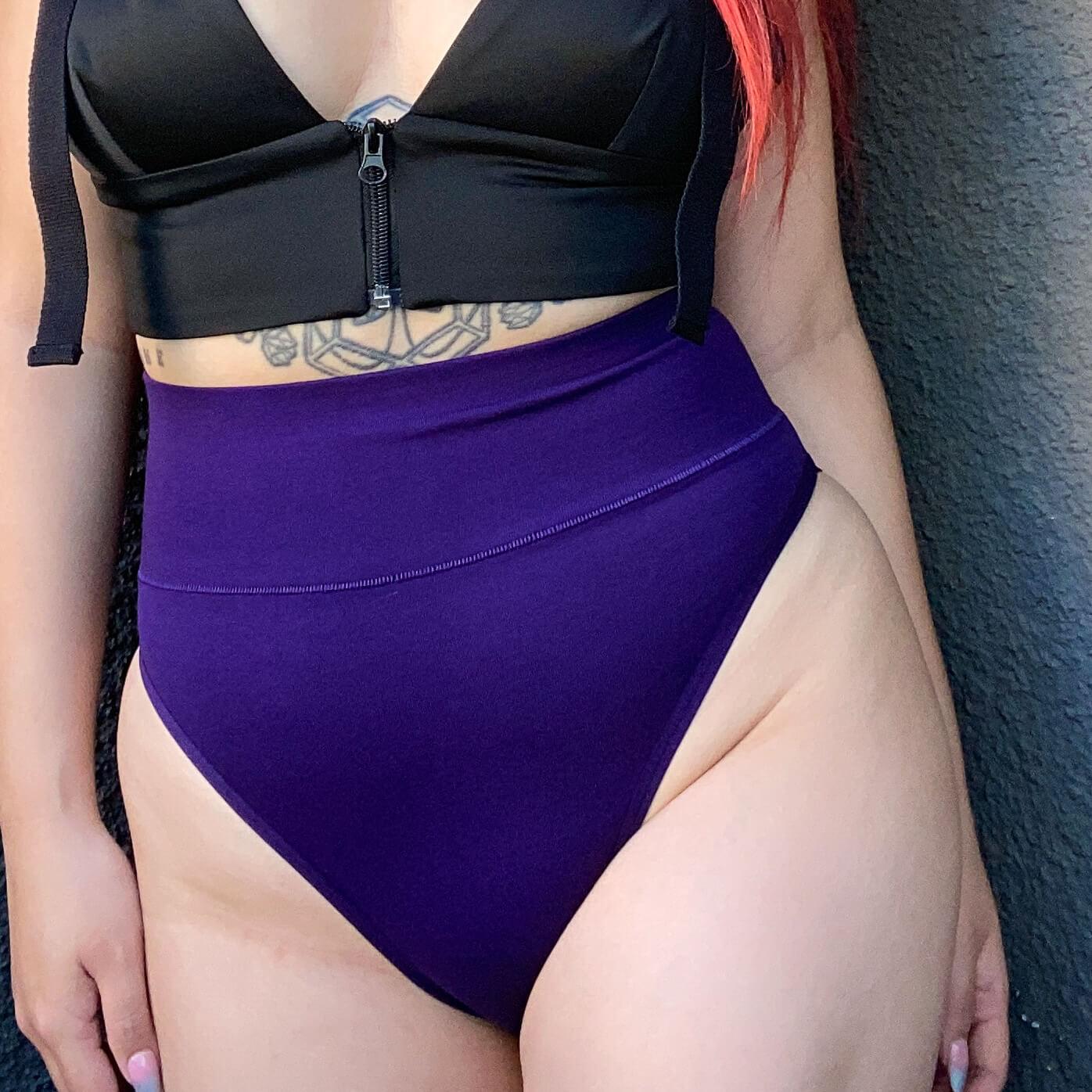 Organic Cotton Super High Leg Knickers - Suffragette Purple - Image 5
