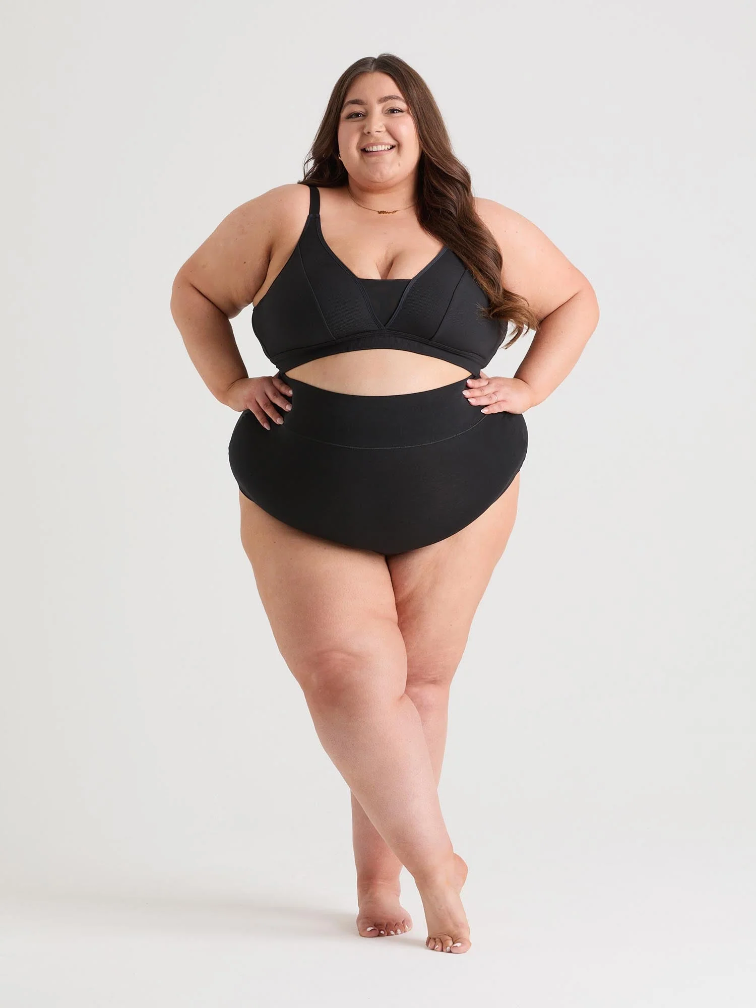 Organic Cotton Super High Waist Knickers - Black - Image 3