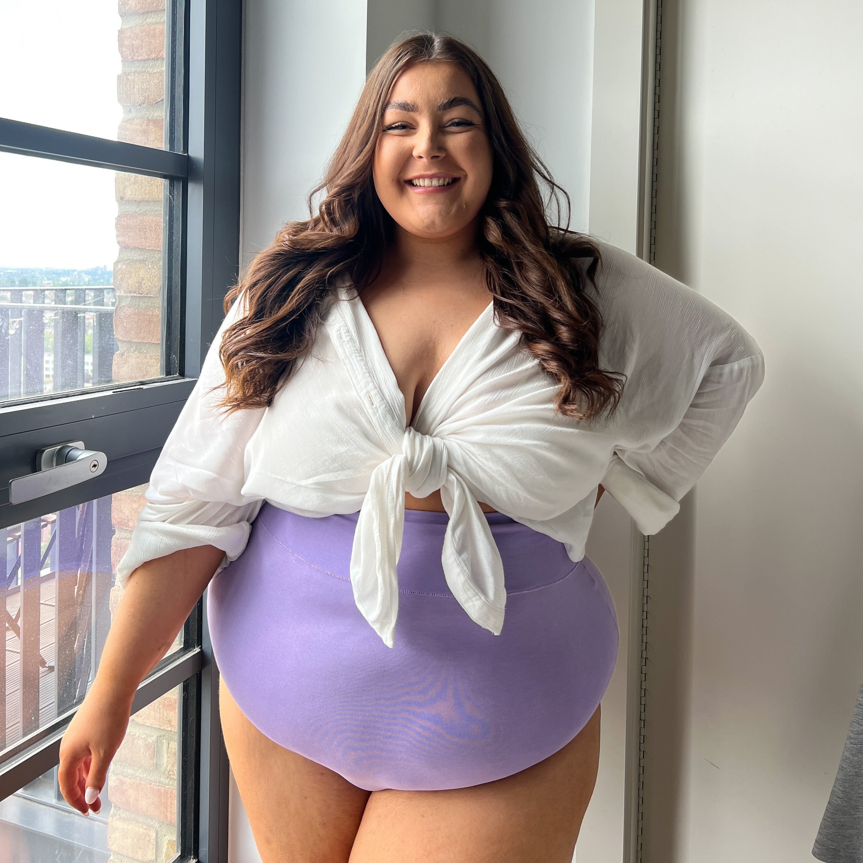 Organic Cotton Super High Waist Knickers - Cassis de Violet - Image 2
