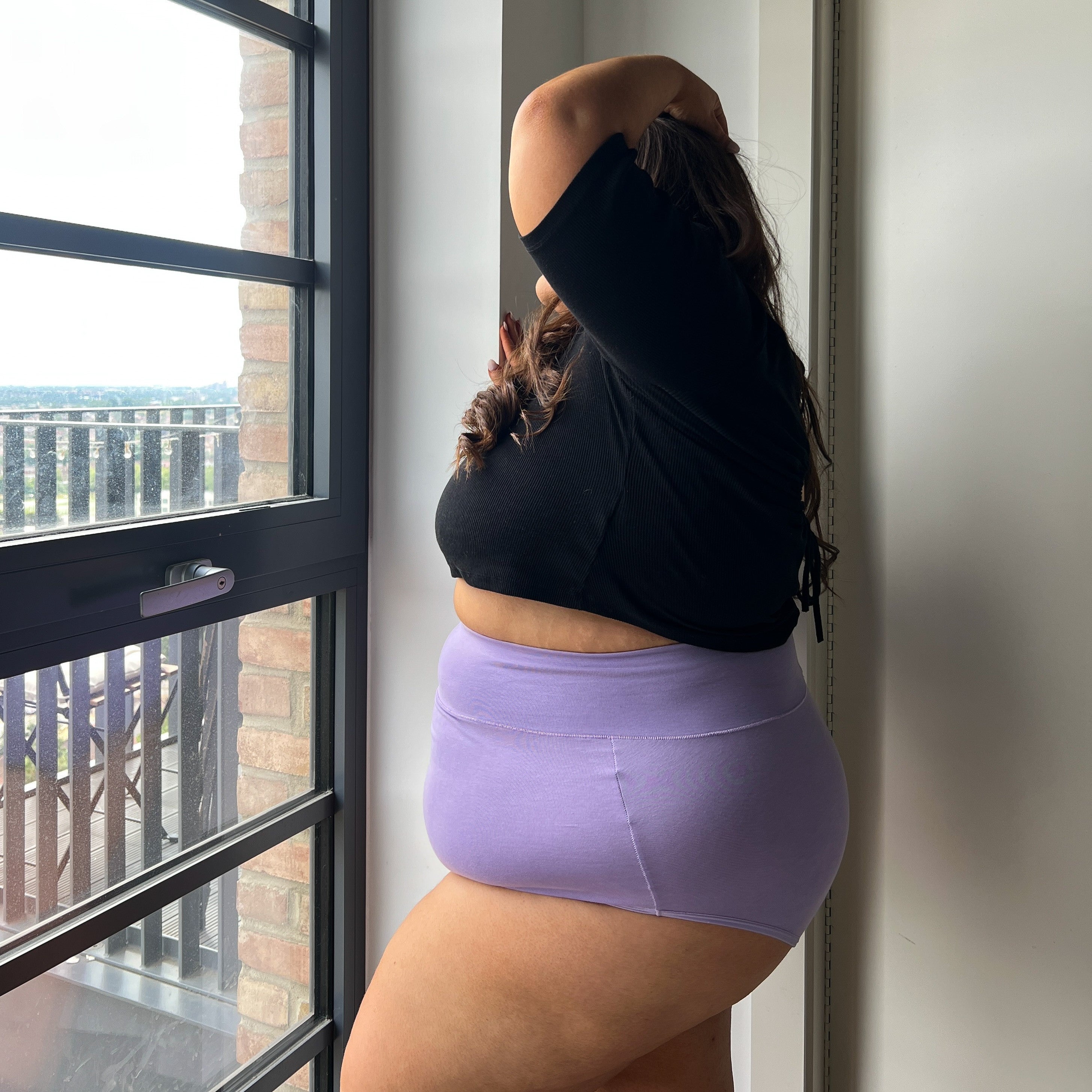 Organic Cotton Super High Waist Knickers - Cassis de Violet - Image 4