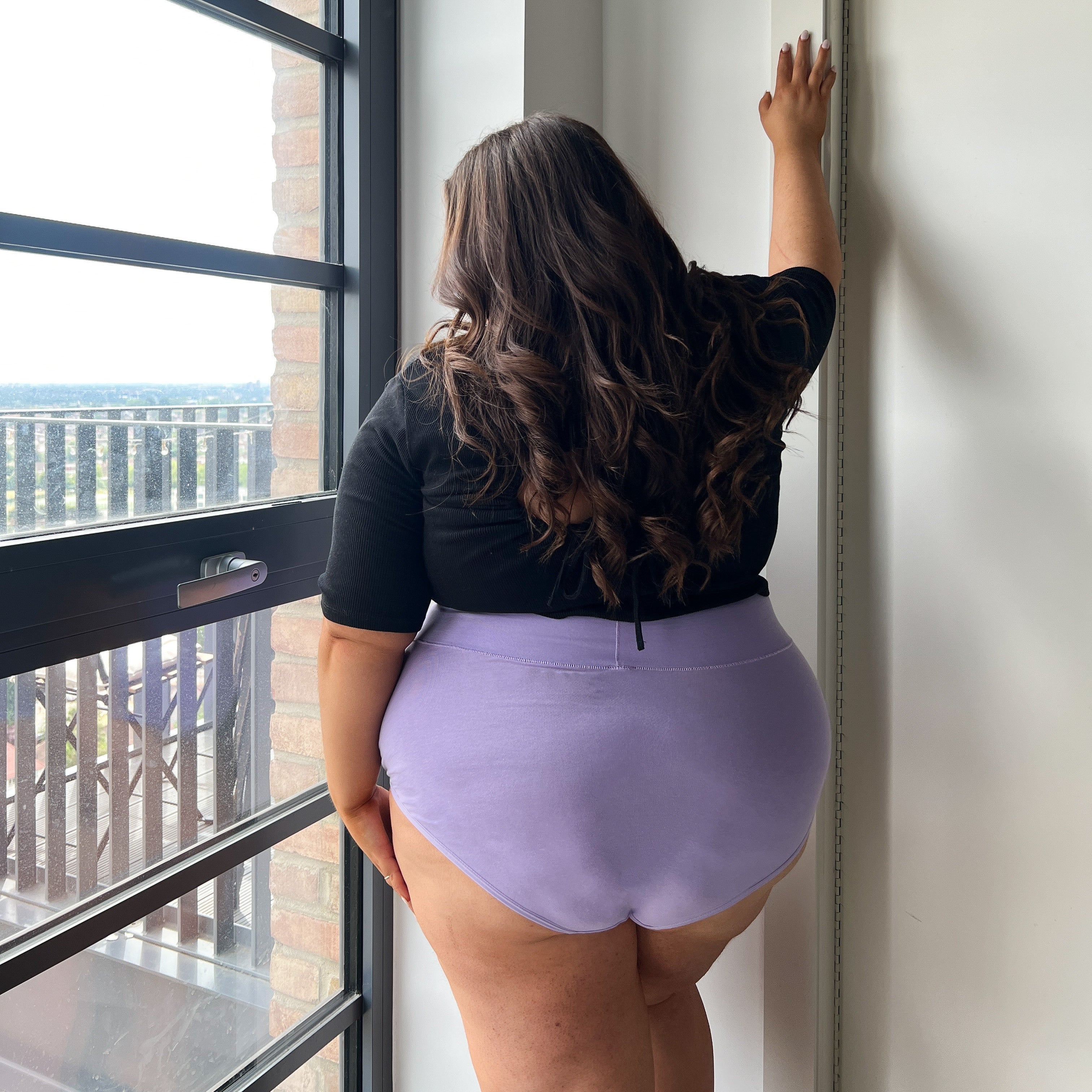 Organic Cotton Super High Waist Knickers - Cassis de Violet - Image 6