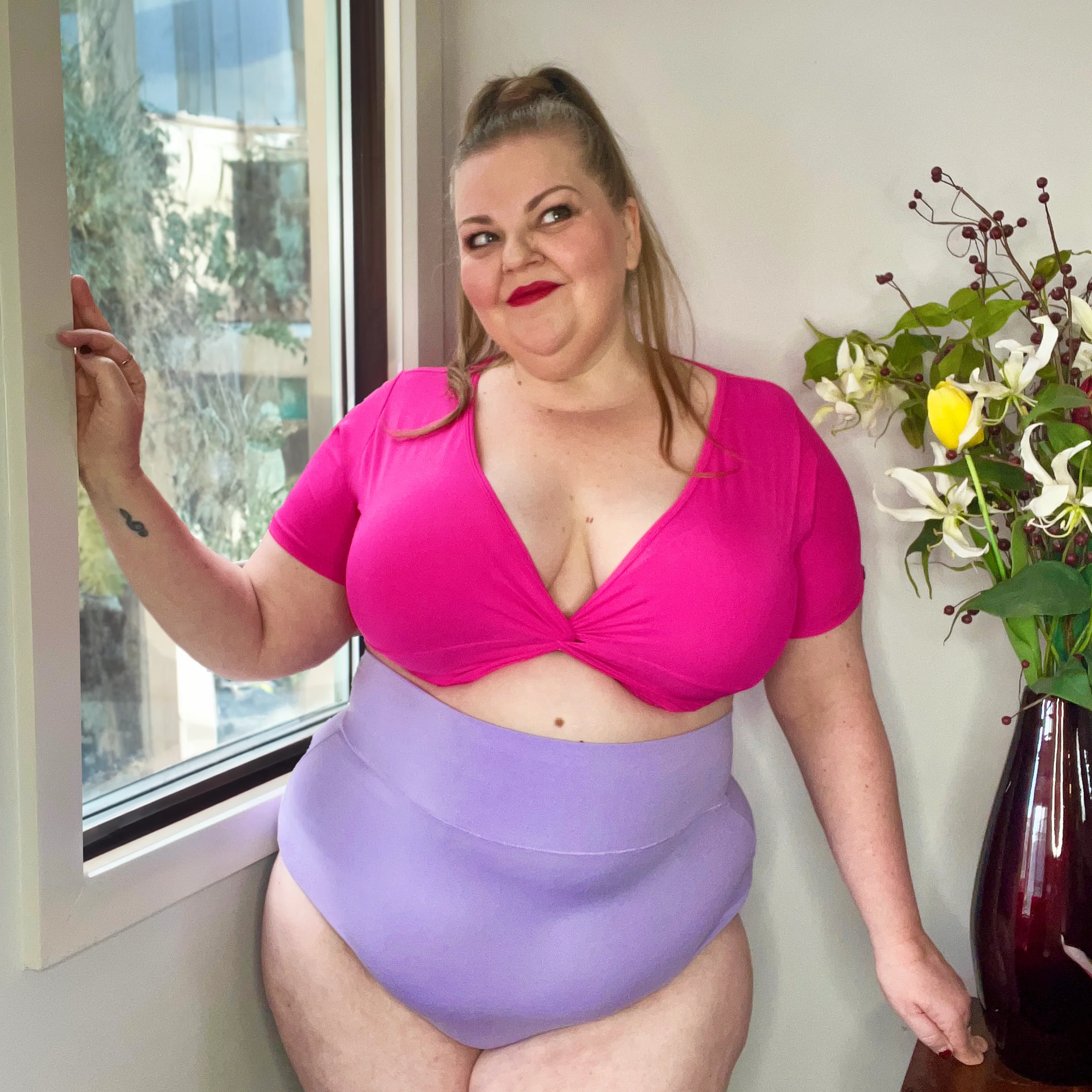 Organic Cotton Super High Waist Knickers - Cassis de Violet - Image 7