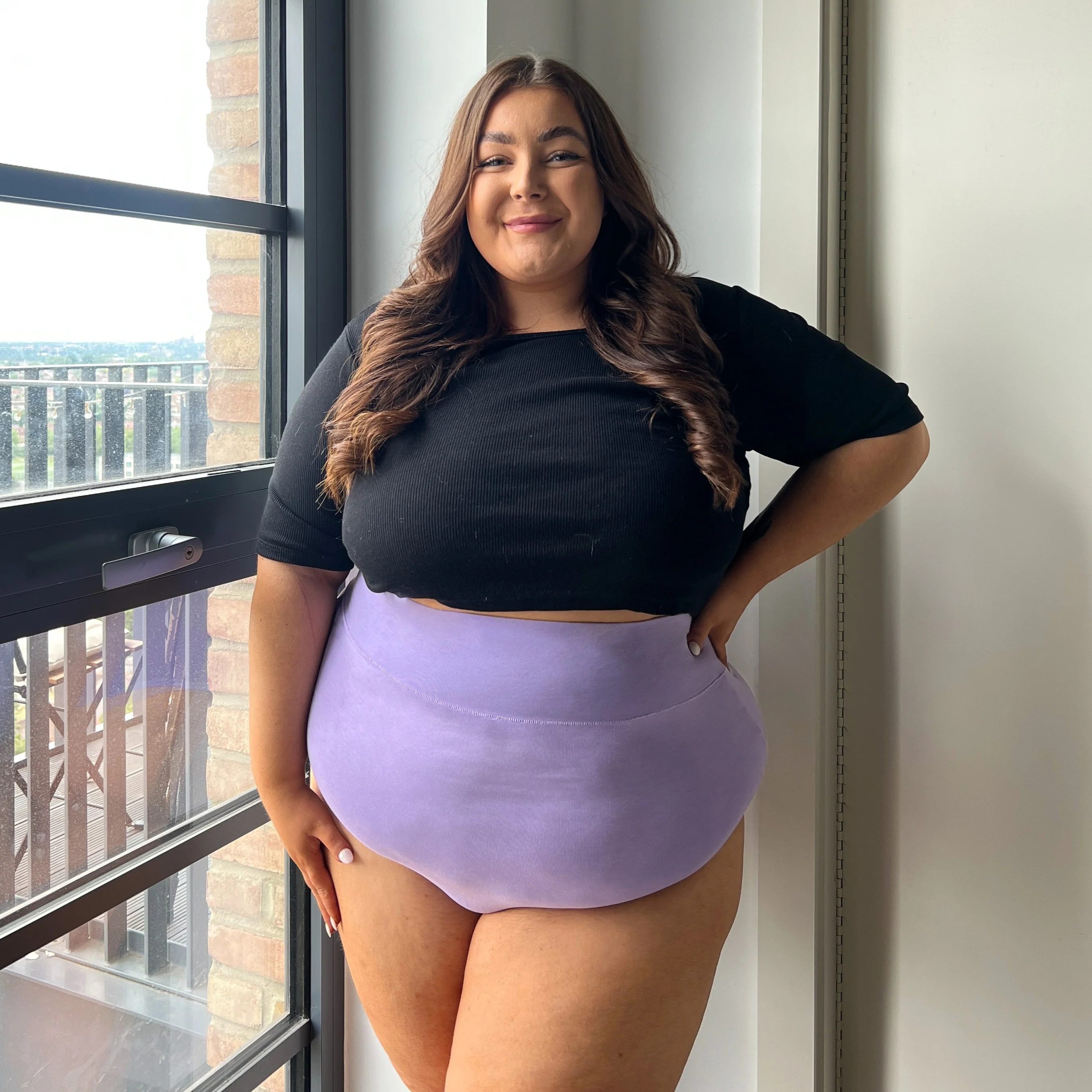 Organic Cotton Super High Waist Knickers - Cassis de Violet - Image 8