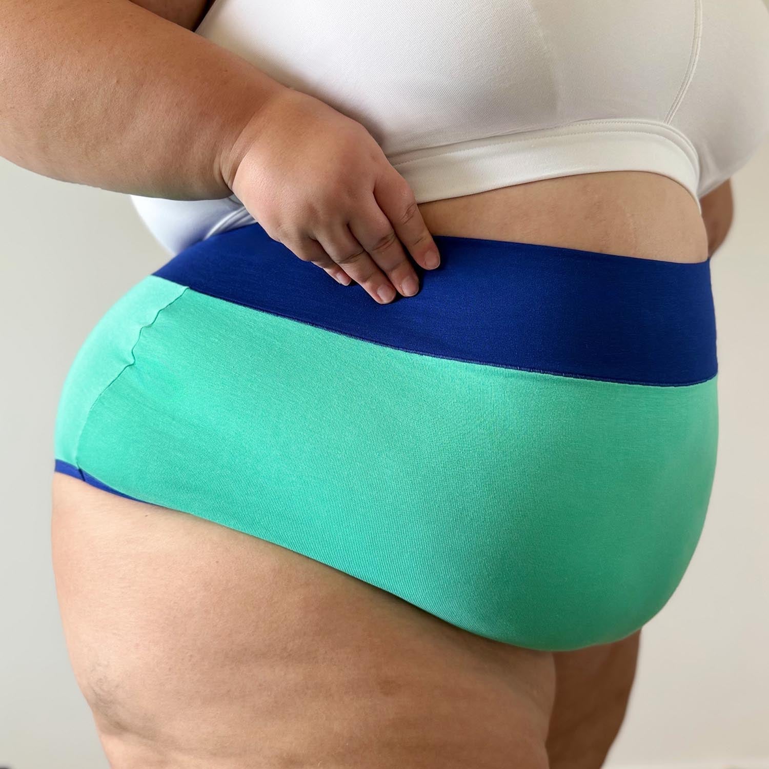 Organic Cotton Super High Waist Duo Knickers - Mint & Arabesque - Image 10