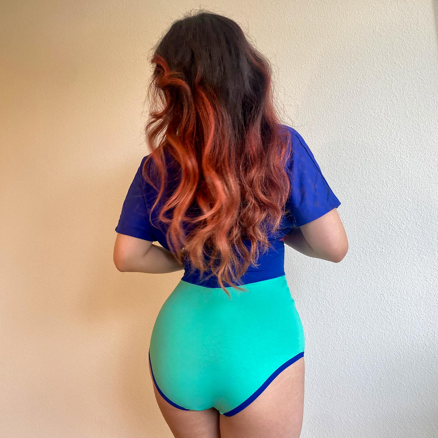 Organic Cotton Super High Waist Duo Knickers - Mint & Arabesque - Image 3
