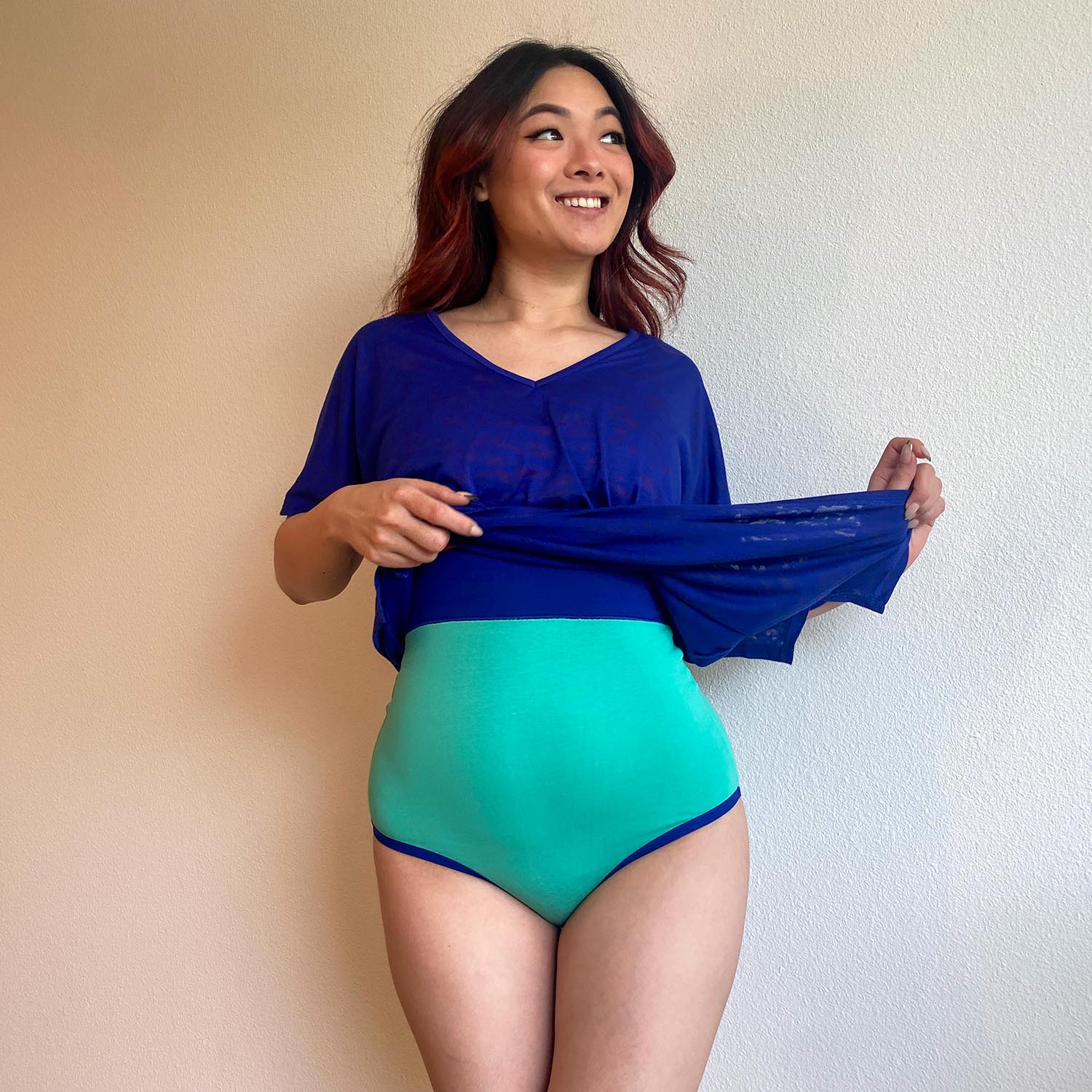 Organic Cotton Super High Waist Duo Knickers - Mint & Arabesque - Image 5