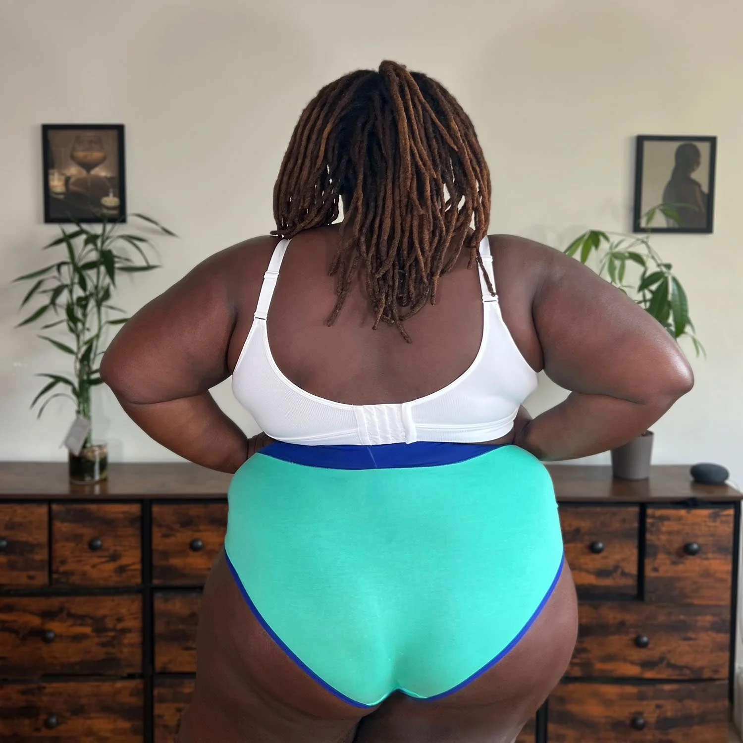 Organic Cotton Super High Waist Duo Knickers - Mint & Arabesque - Image 6